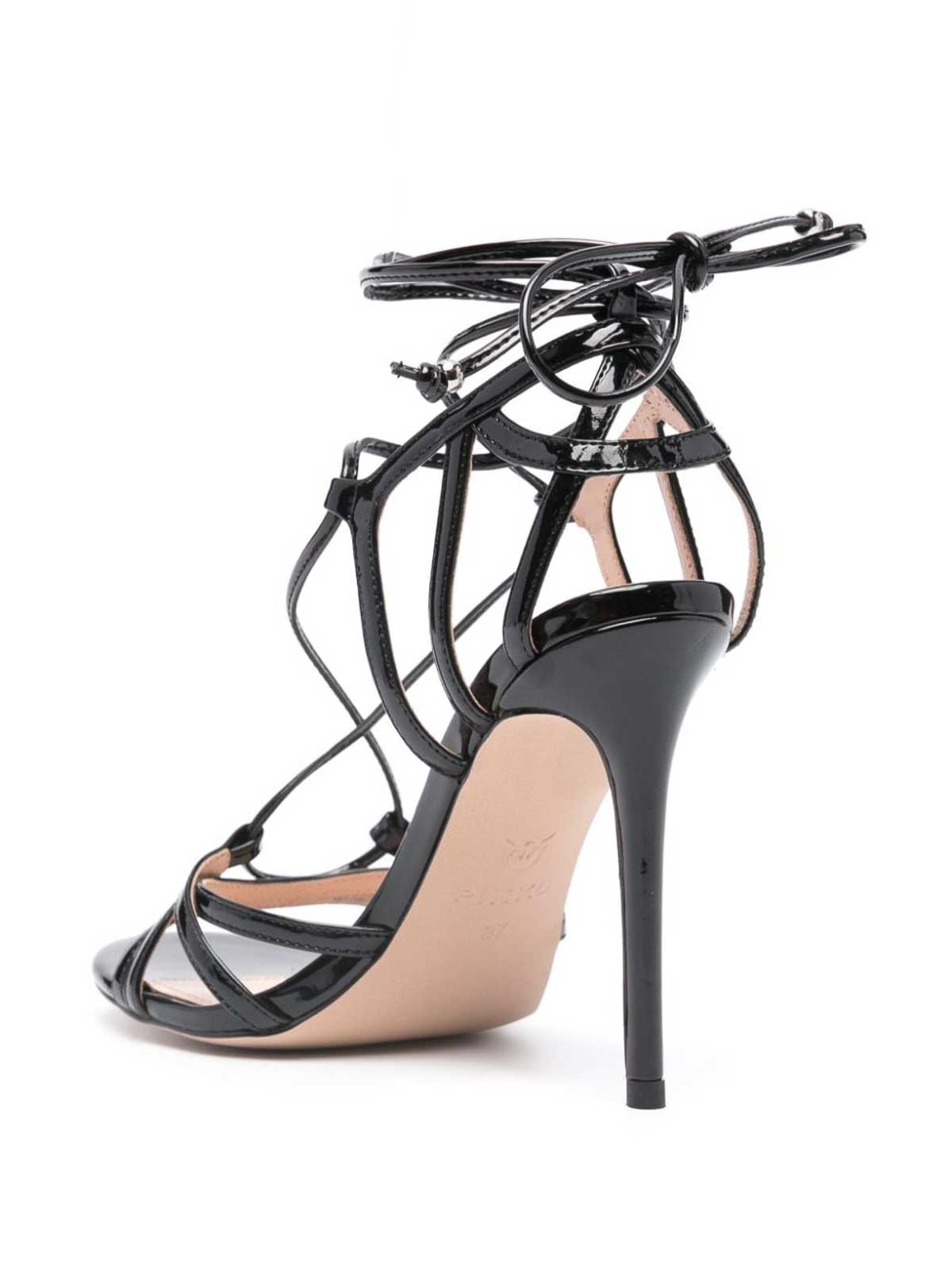 Shop Pinko Sandal With Lace In Black