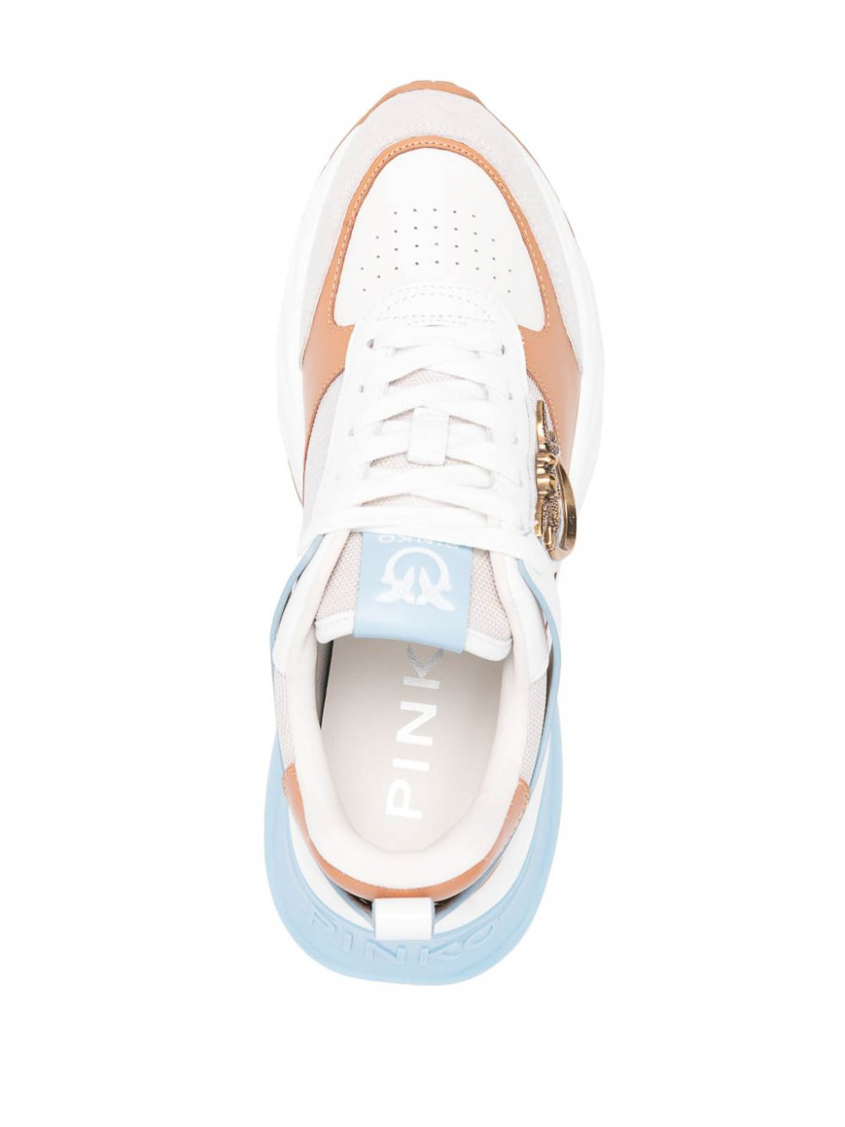スニーカー PINKO Woman Sneakers White SS027P025 Z1B Ariel leather-effect sneakers with mirror detailing