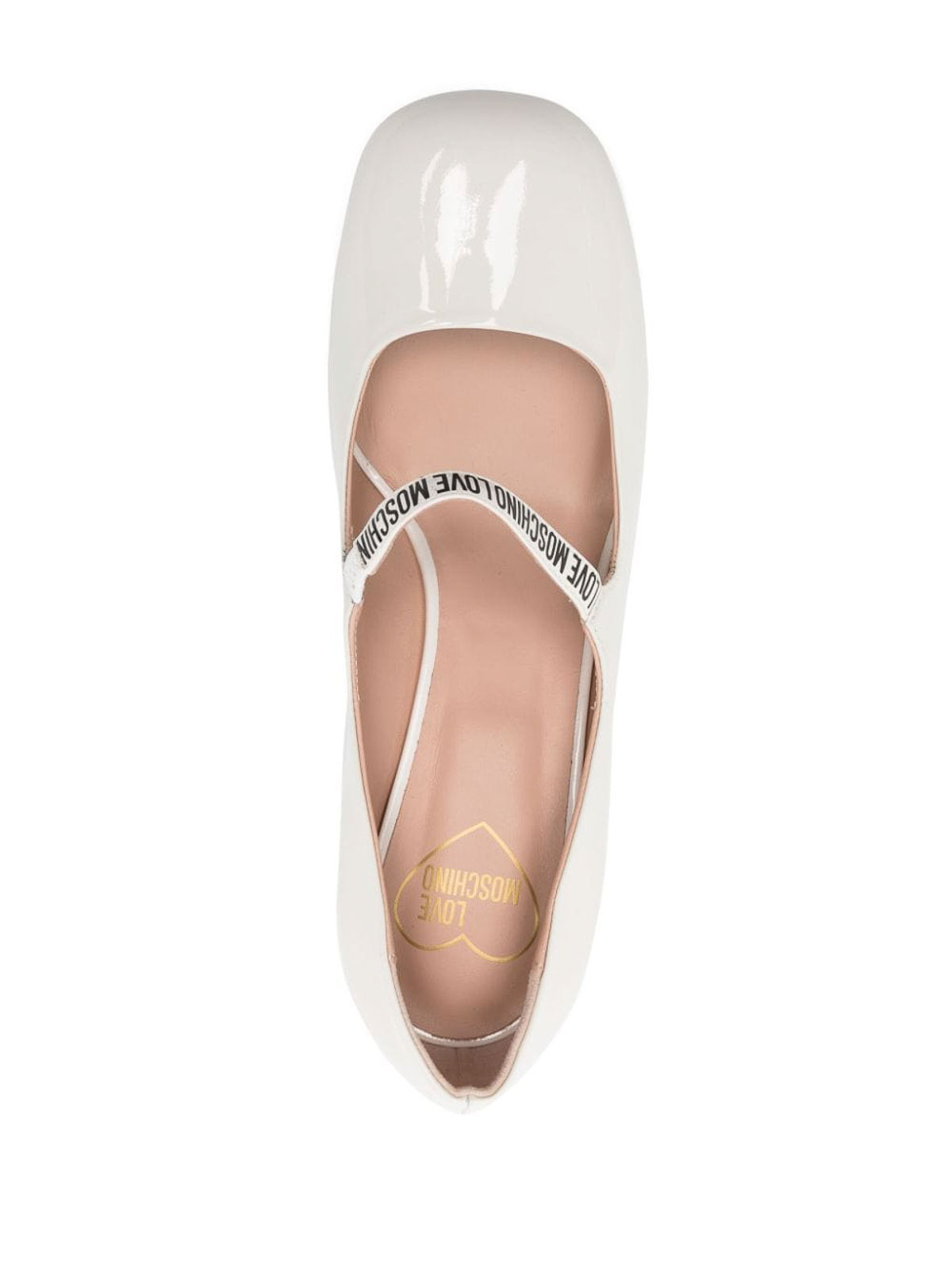 Shop Love Moschino Painted Pumps In White
