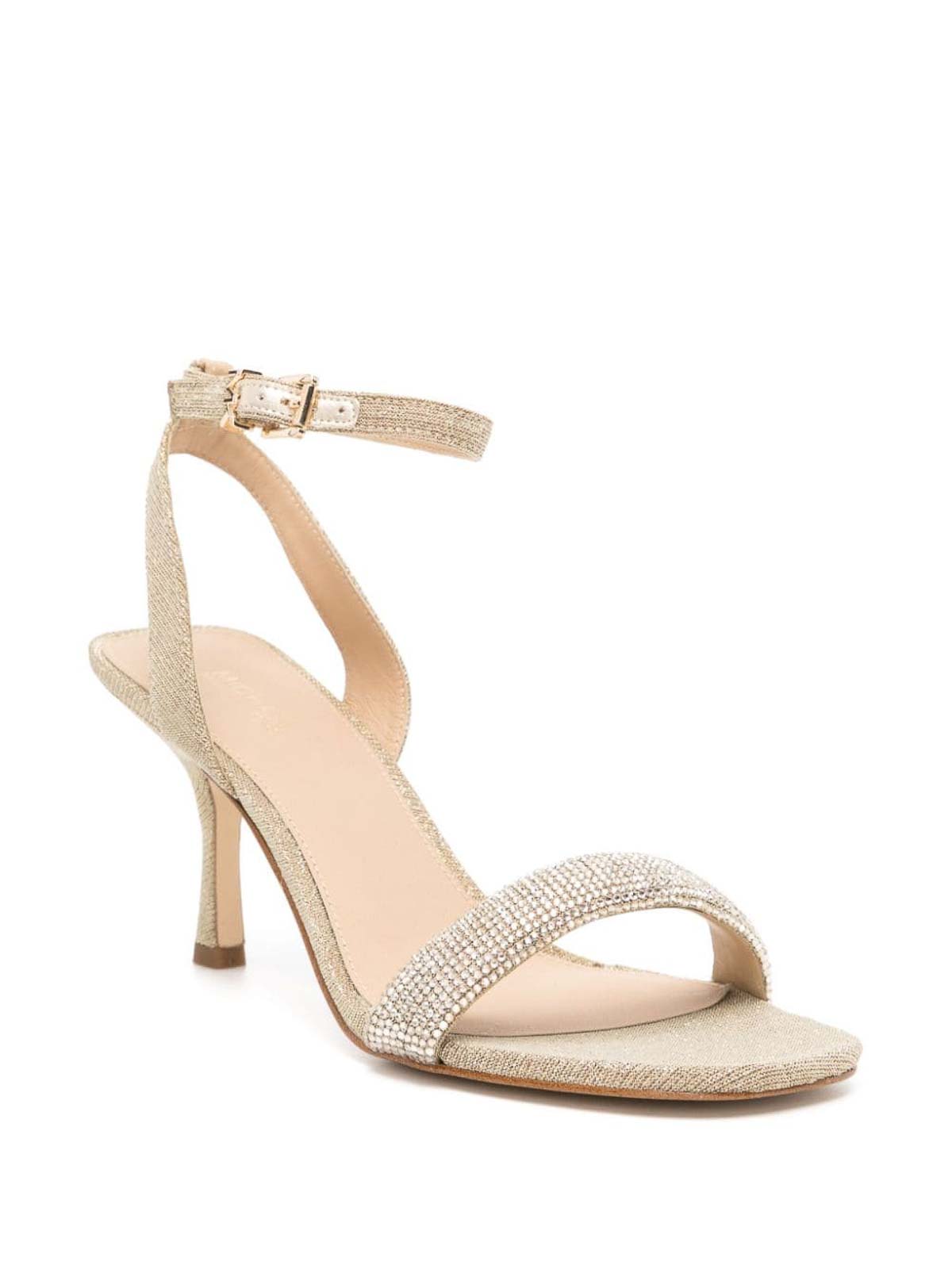 Shop Michael Kors Sandal With Glitter In Silver