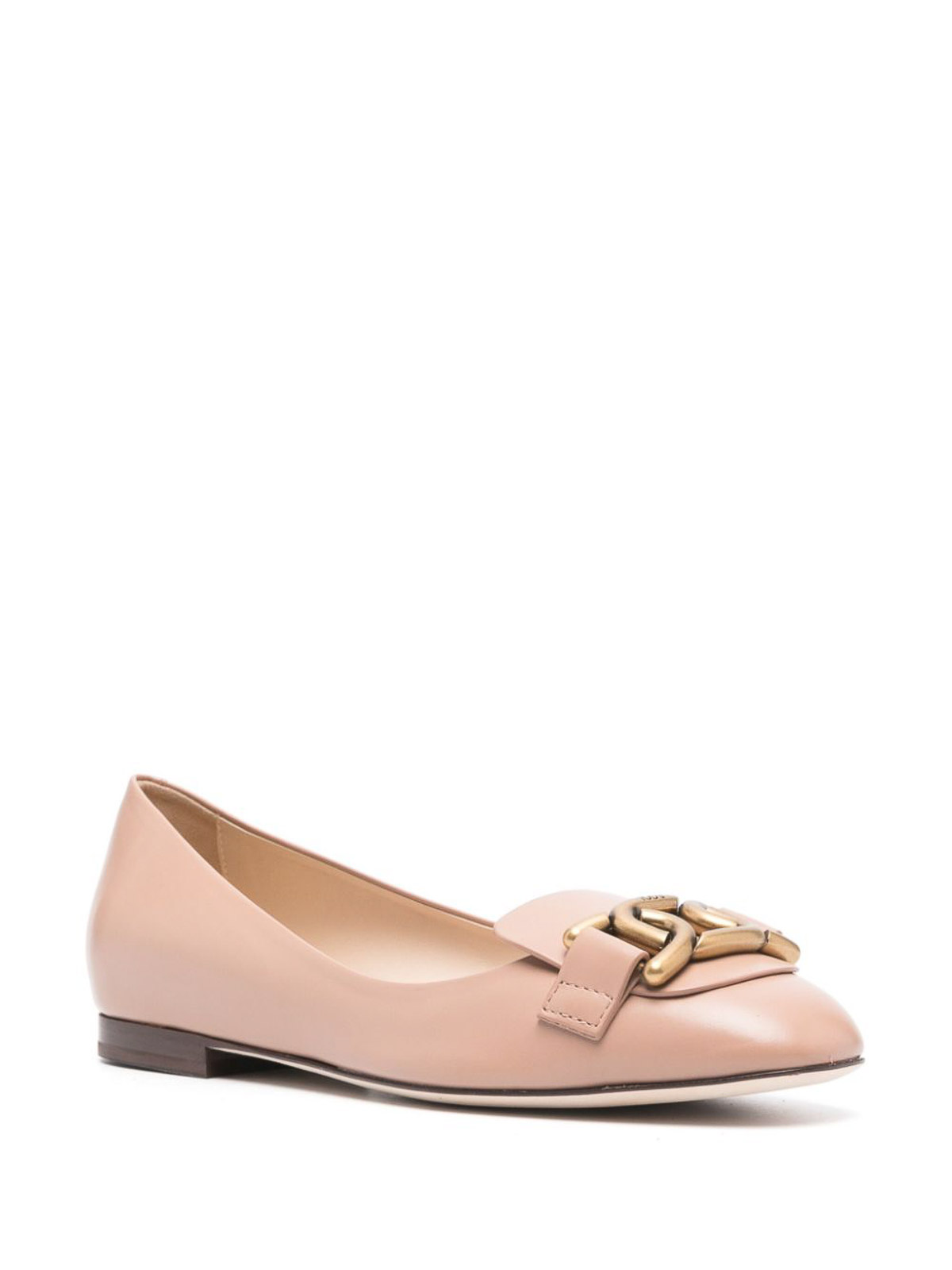Shop Tod's Ballerinas With Chain In Color Carne Y Neutral