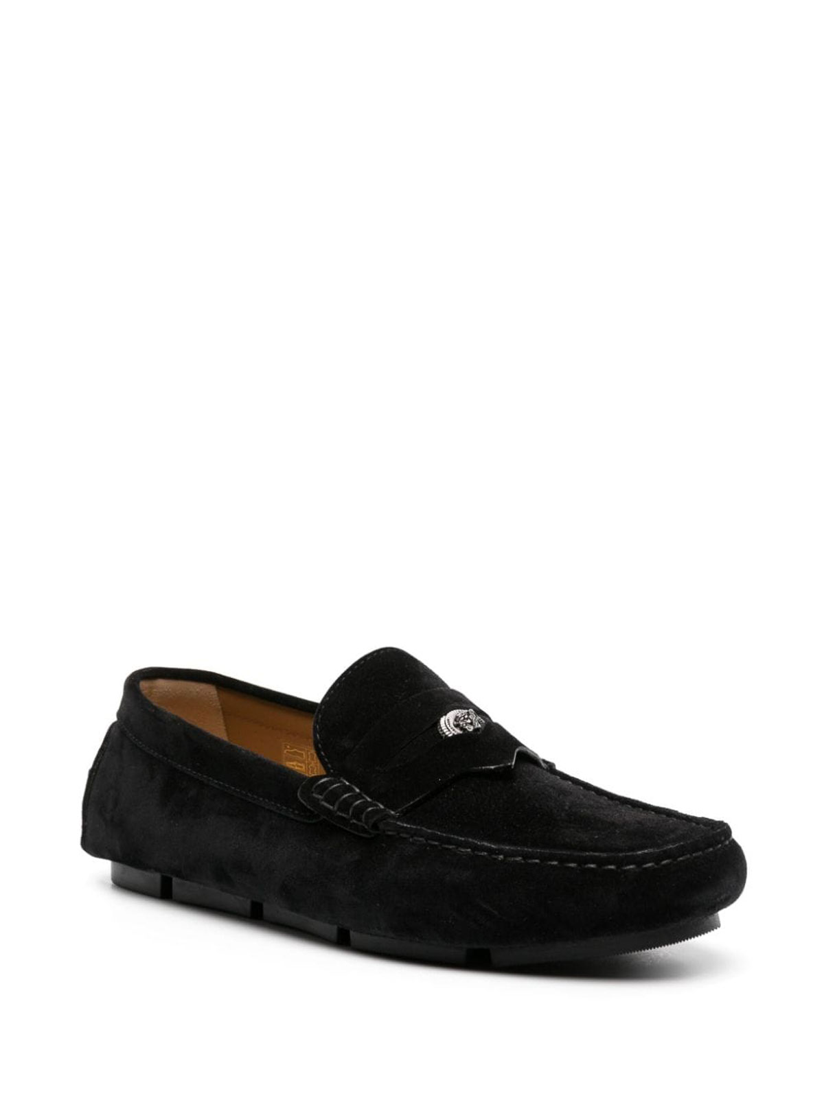 Shop Versace Loafers In Negro