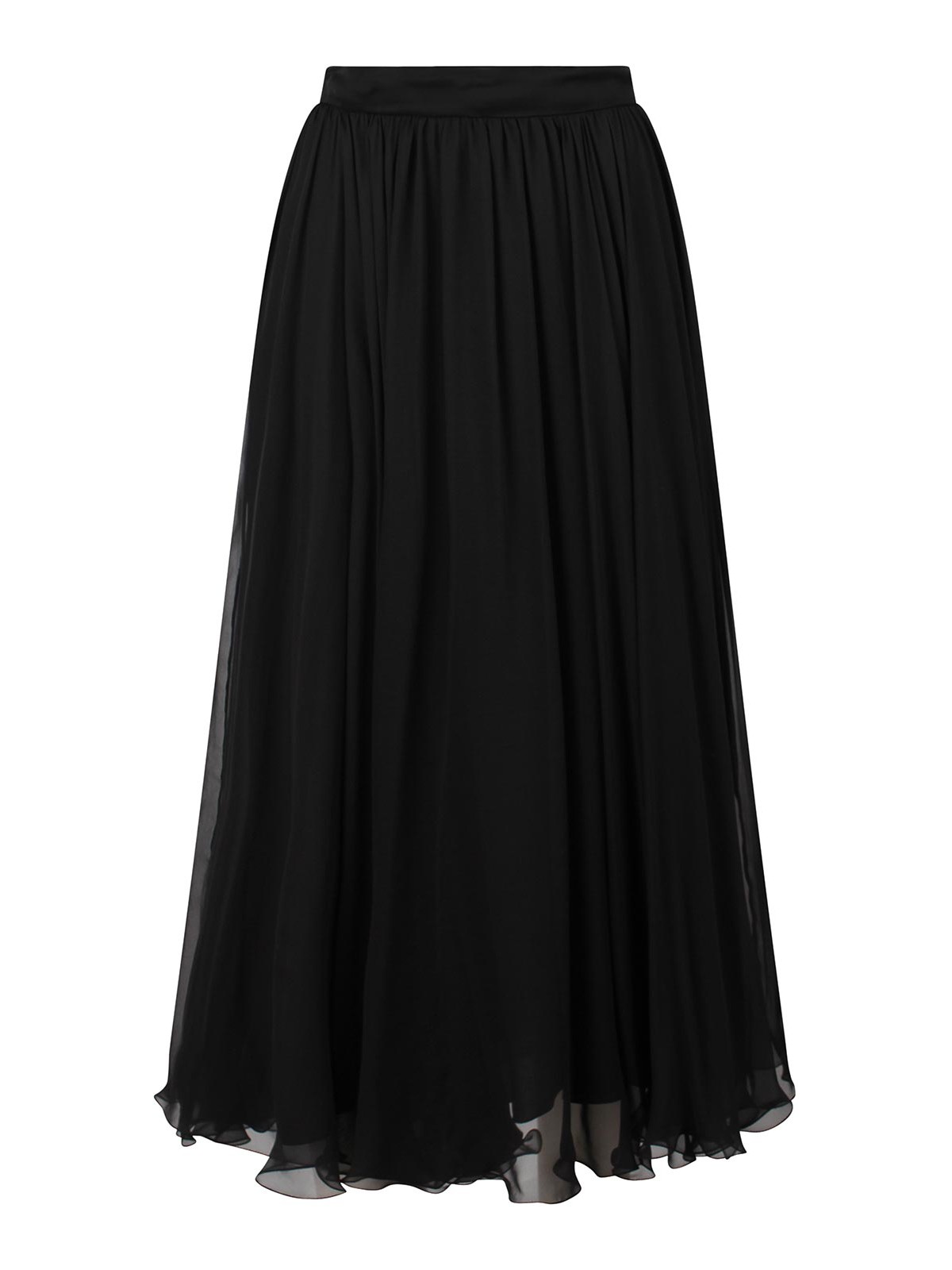 Dolce & Gabbana High-waisted Pleated Midi Skirt In Black