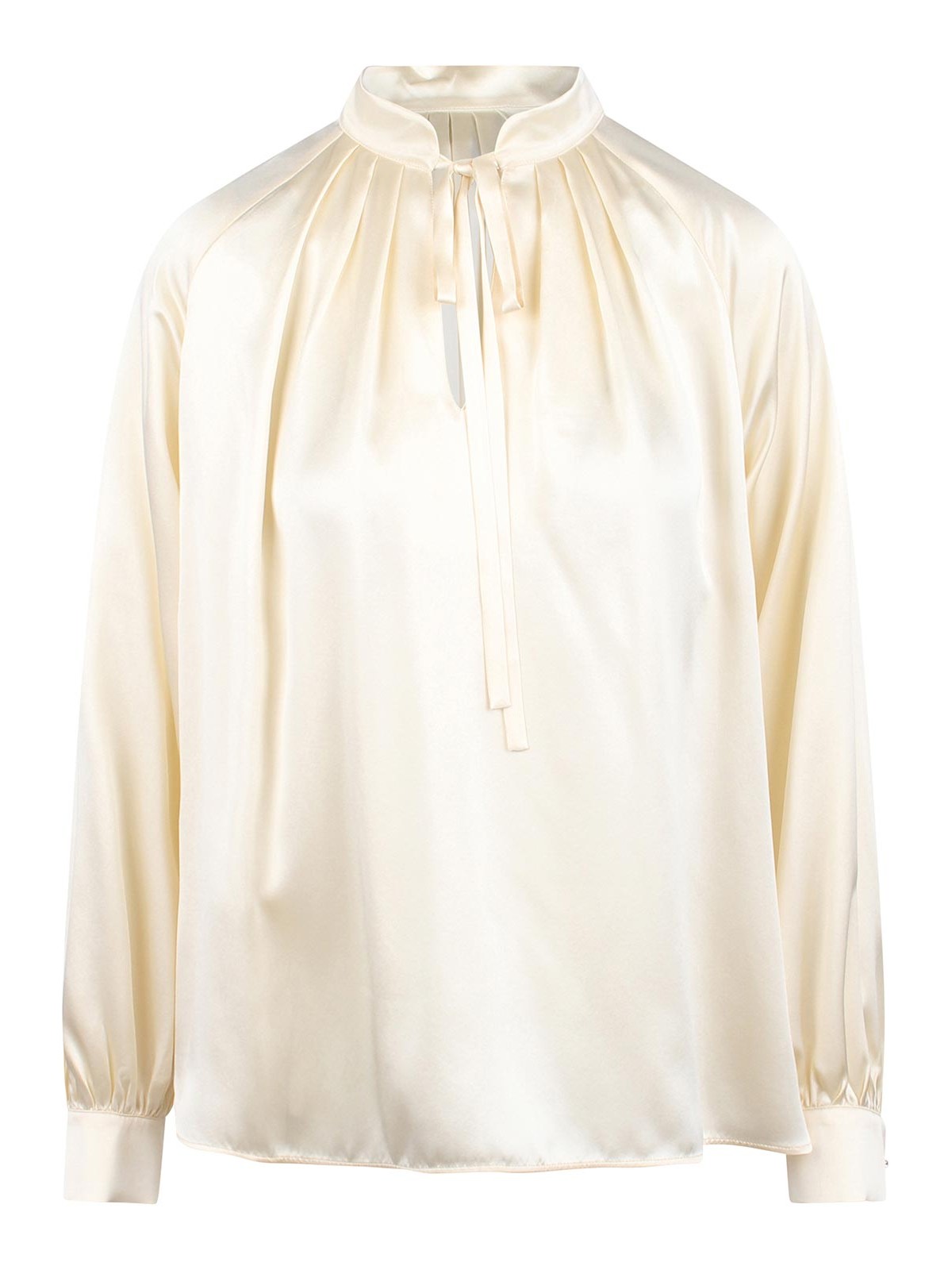 Max Mara Silk Satin Shirt In White
