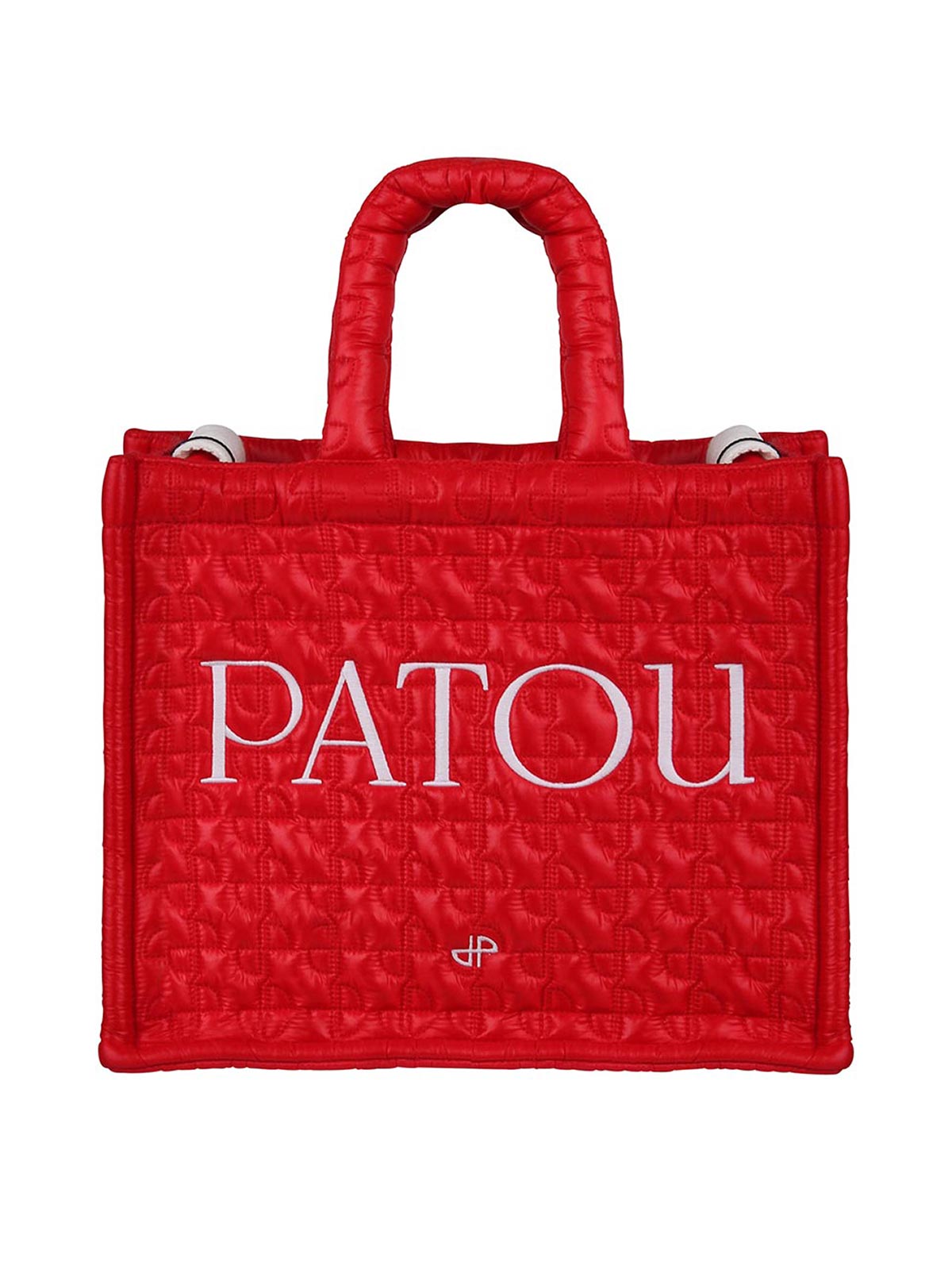 Patou Quilted Tote Bag With Embroidery In Red