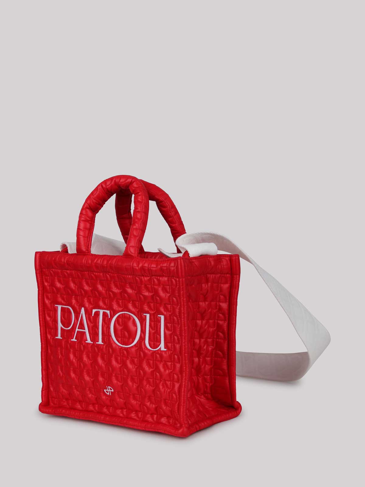 Shop Patou Quilted Tote Bag With Embroidery In Red
