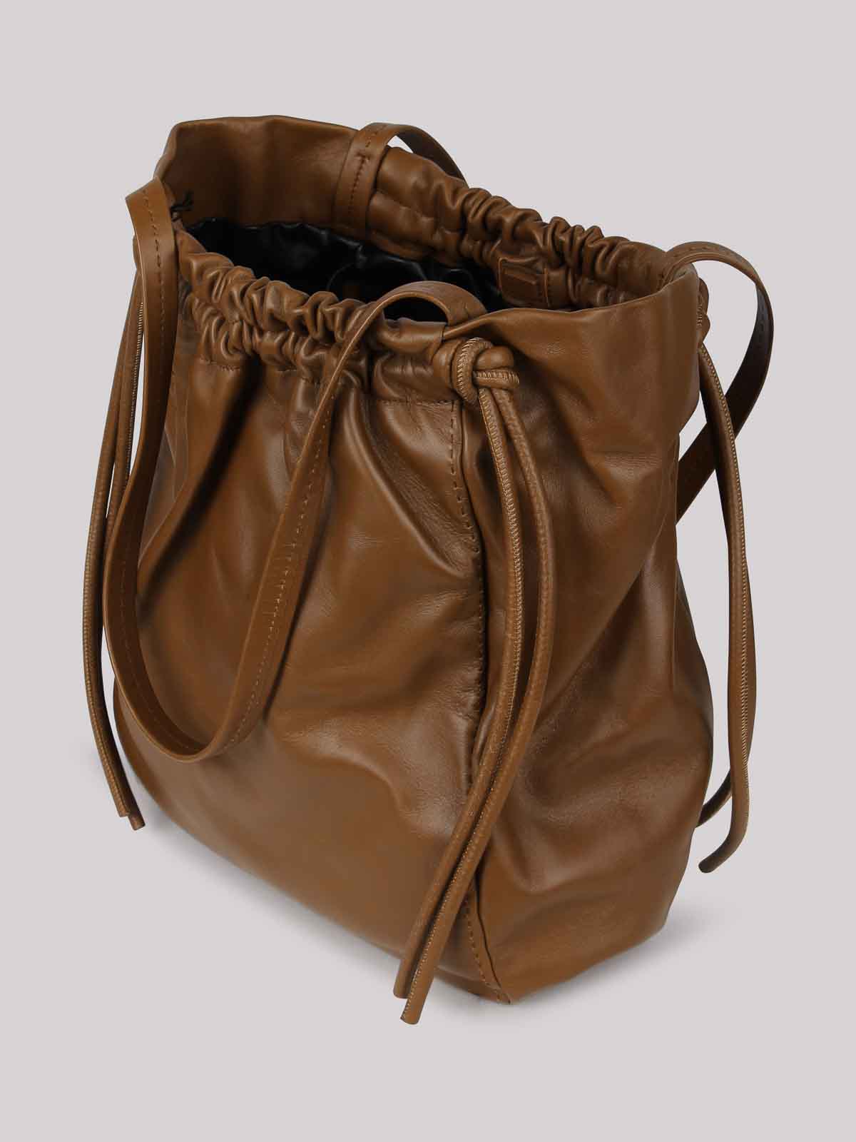 Shop Proenza Schouler Tote Bag With Drawstring In Brown