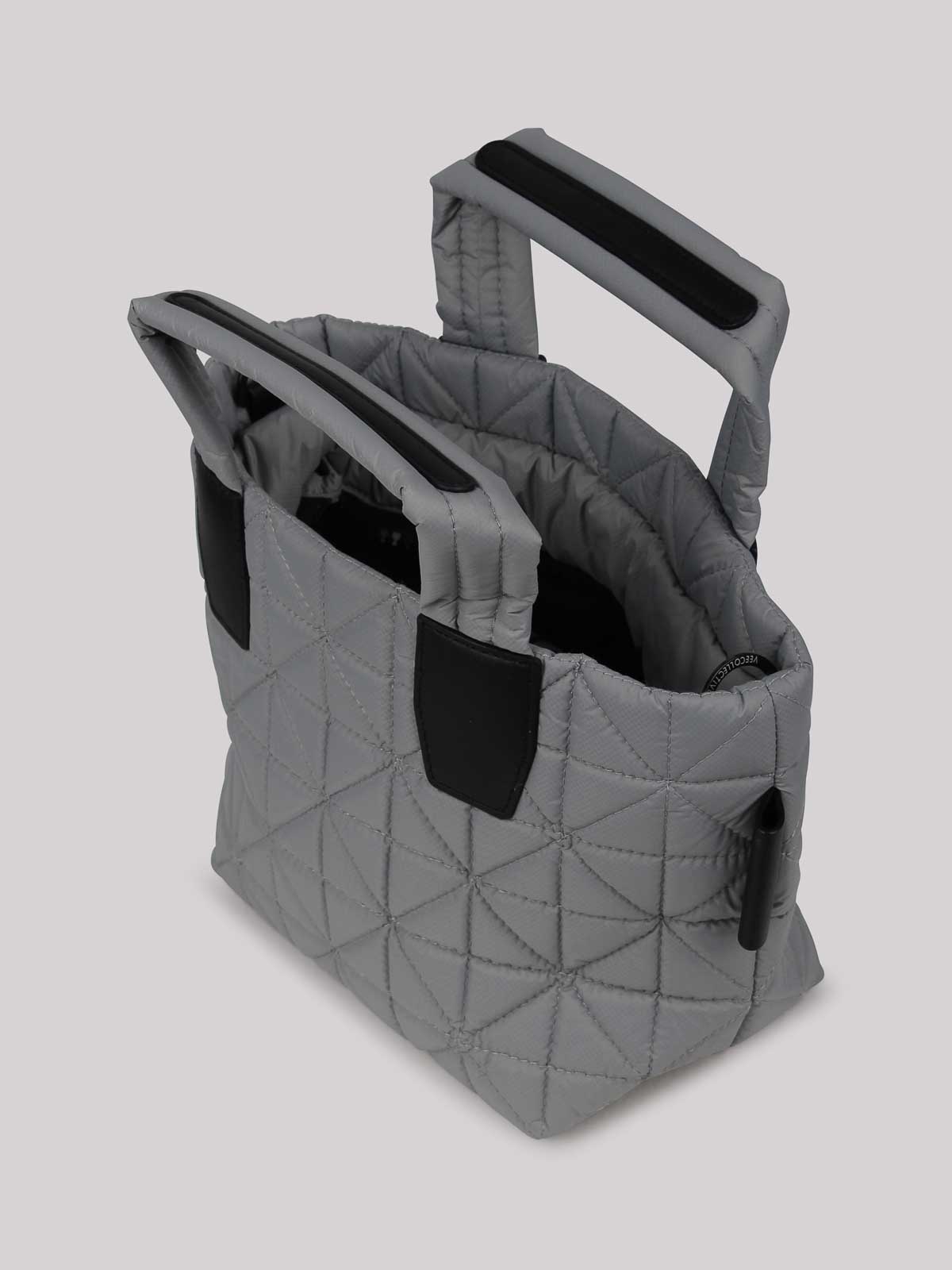 Shop Veecollective Mini Quilted Tote Bag In Grey