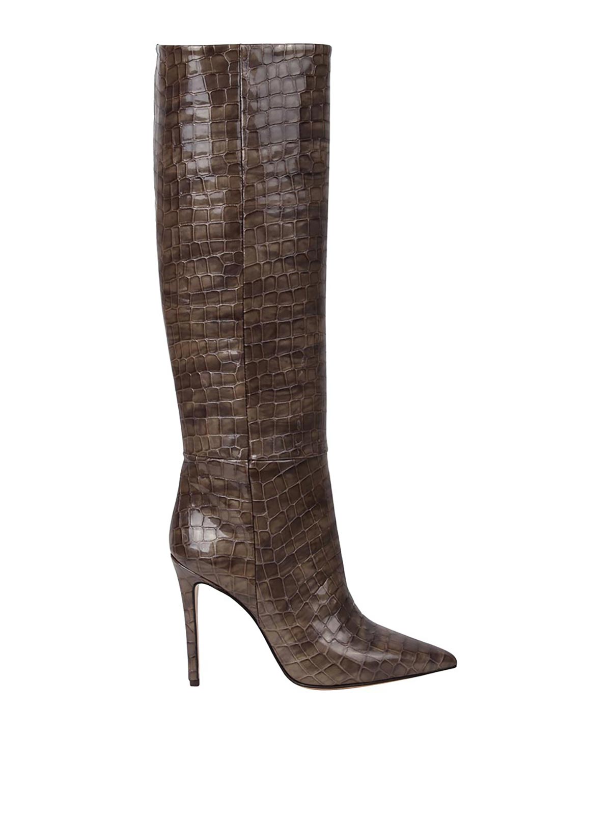 Anna F Boots With Crocodile Effect In Grey