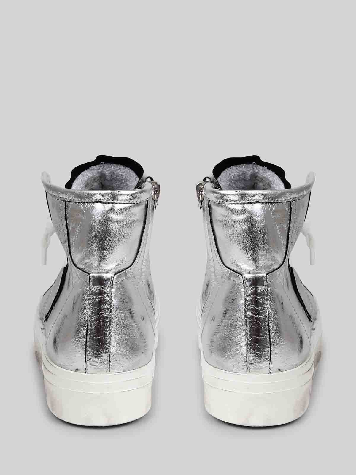 Shop Philippe Model Sneakers Alte Paris Haute In Silver