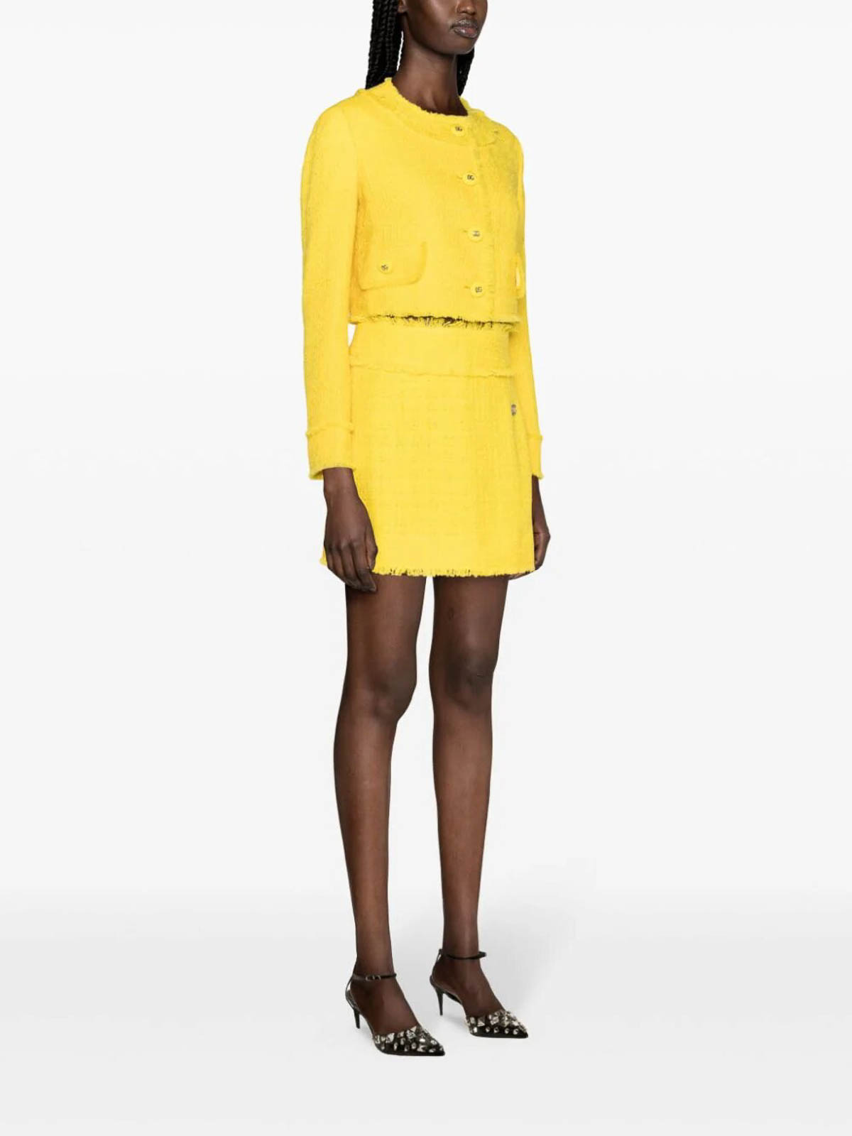 Dolce & Gabbana Tweed skirt - Yellow - Women | F4CR5TFMTACA3776