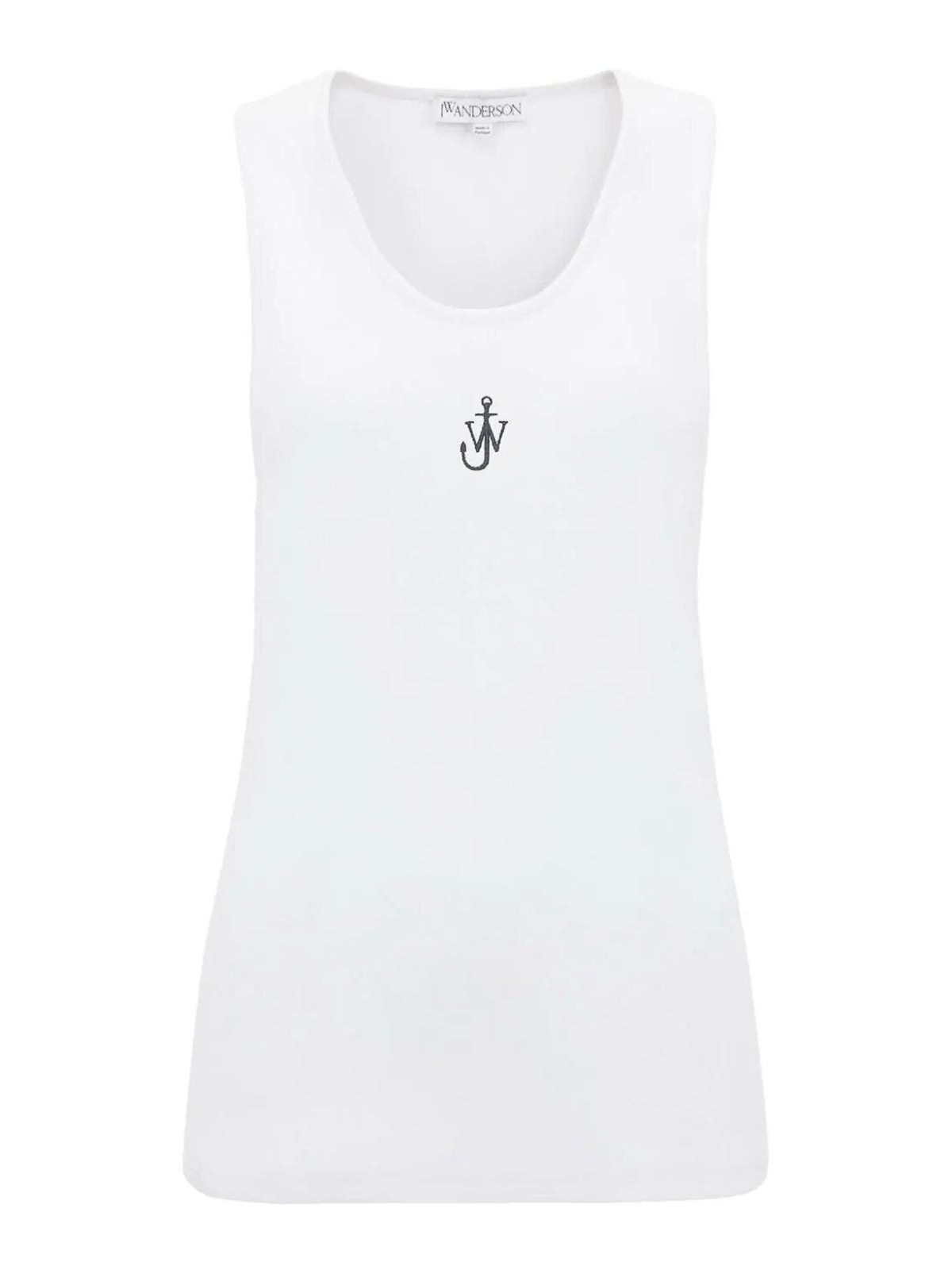 Jw Anderson Tank Top With Anchor Logo Embroidery In White
