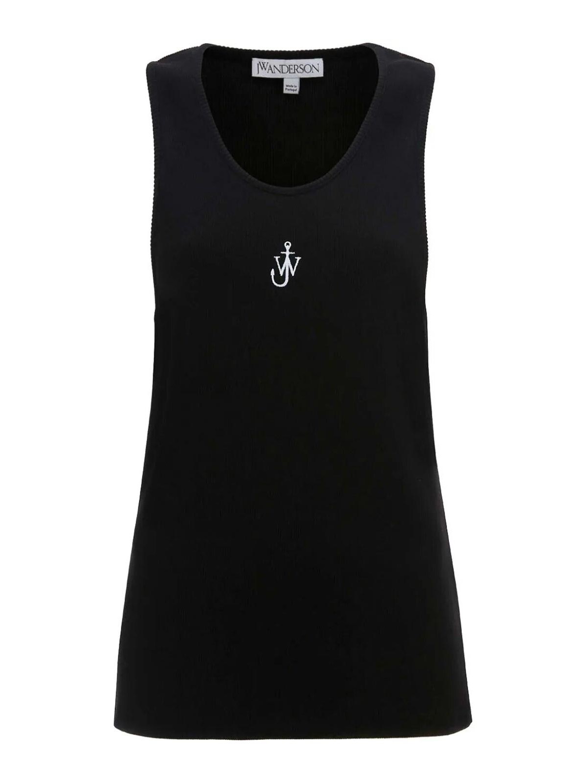 Jw Anderson Tank Top With Anchor Logo Embroidery In Black