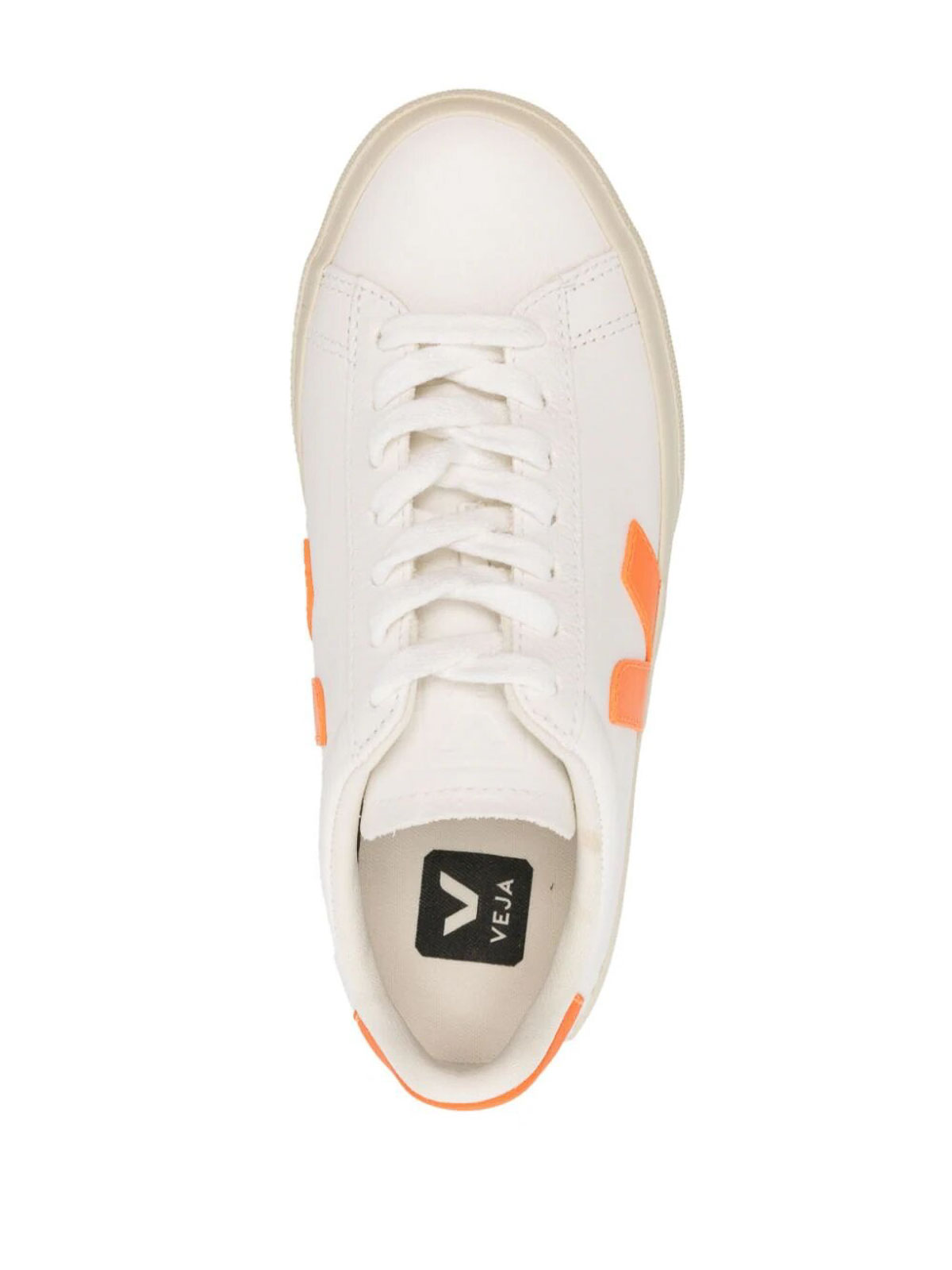 Shop Veja Leather Logo Sneakers In White