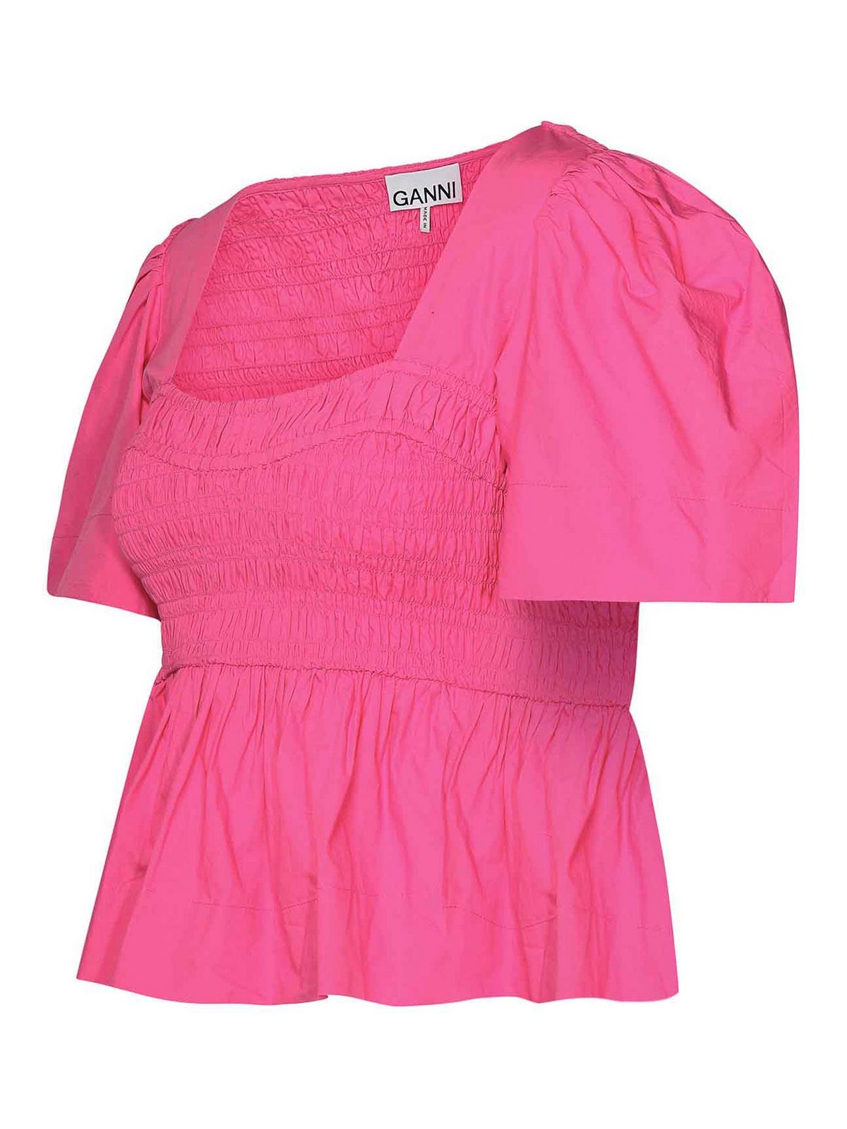 Shop Ganni Pink Blouse In Fuchsia