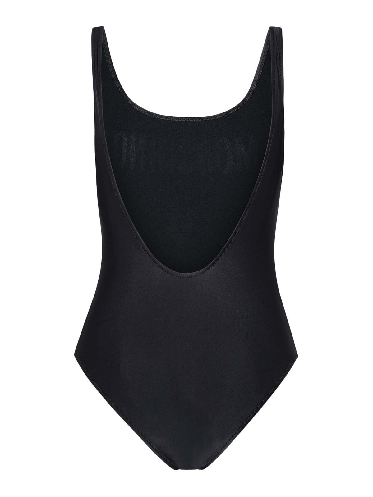 Shop Moschino Logo One-piece Swimsuit In Black