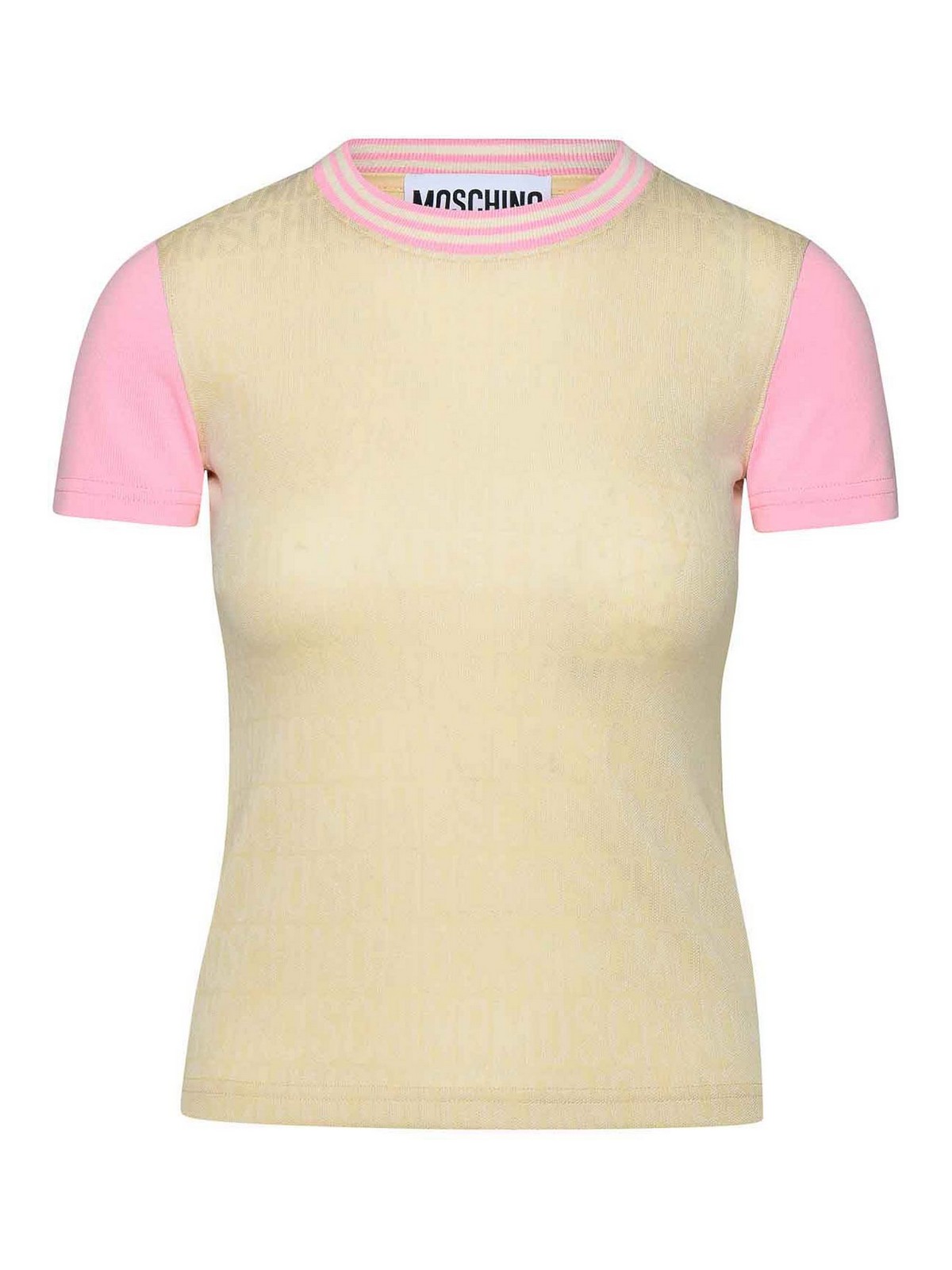Shop Moschino T-shirt Logo In Cream