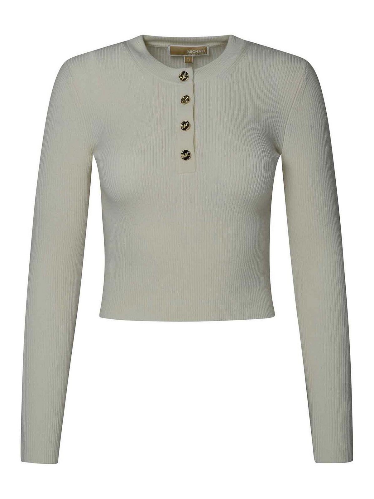 Michael Kors Cream Wool Sweater In Green