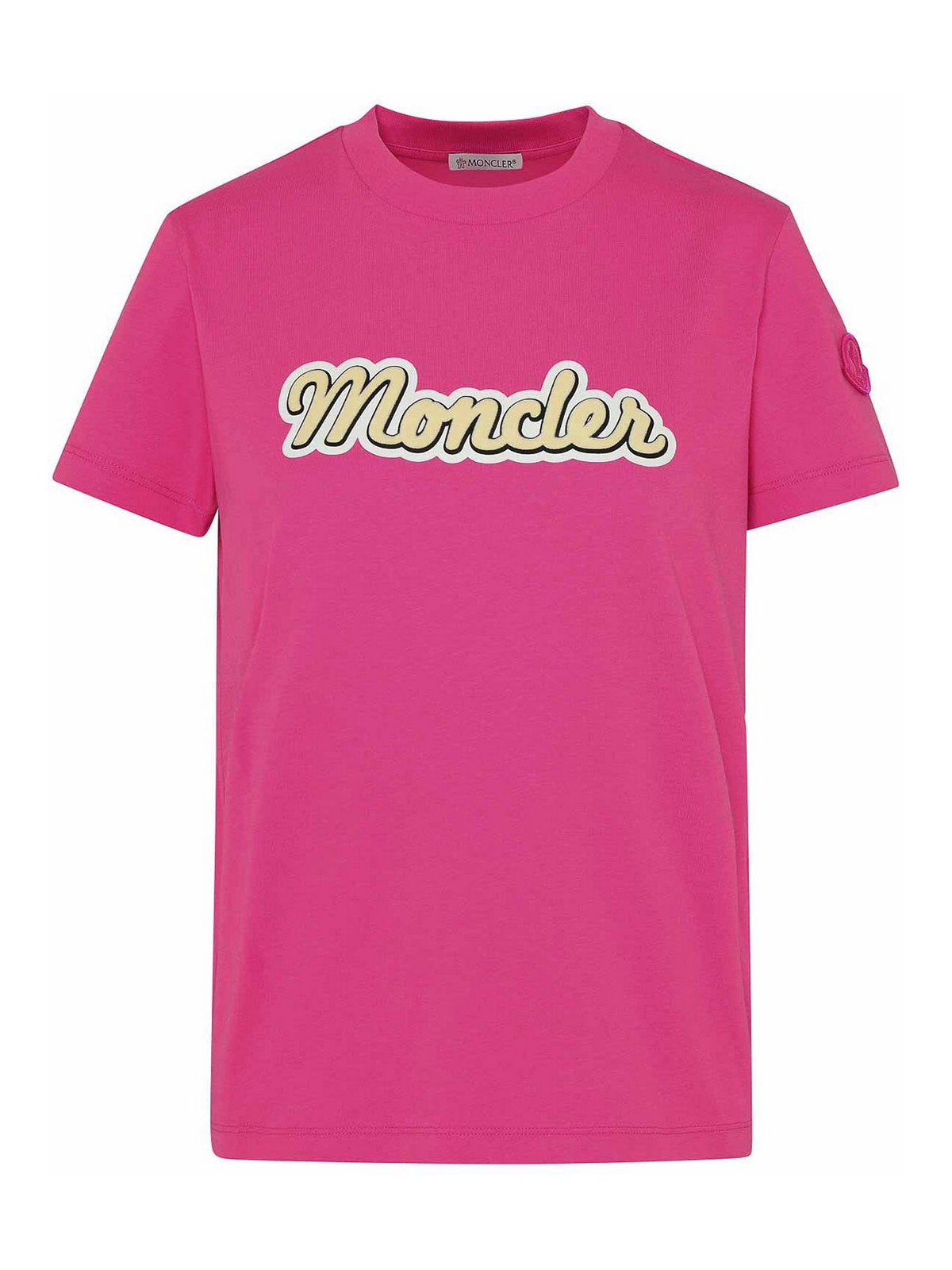 Shop Moncler Fuchsia Cotton T-shirt