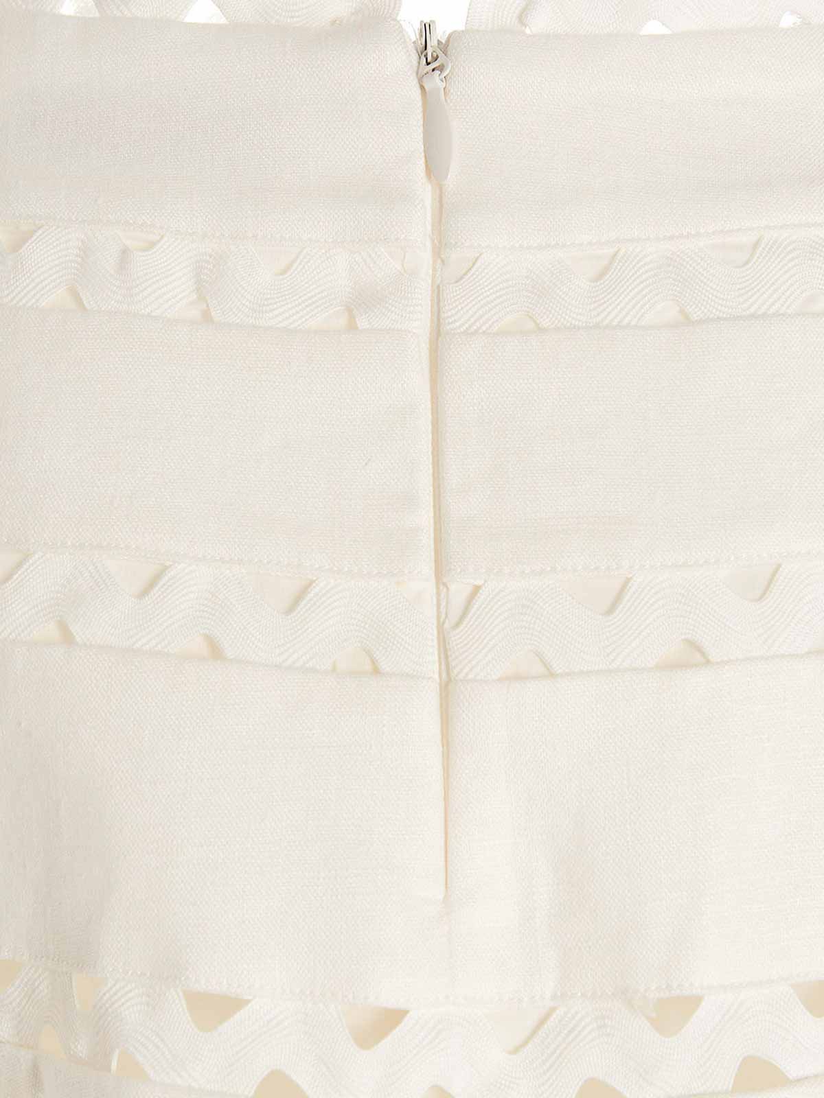 Shop Zimmermann Grosgrain Detail Skirt In Blanco
