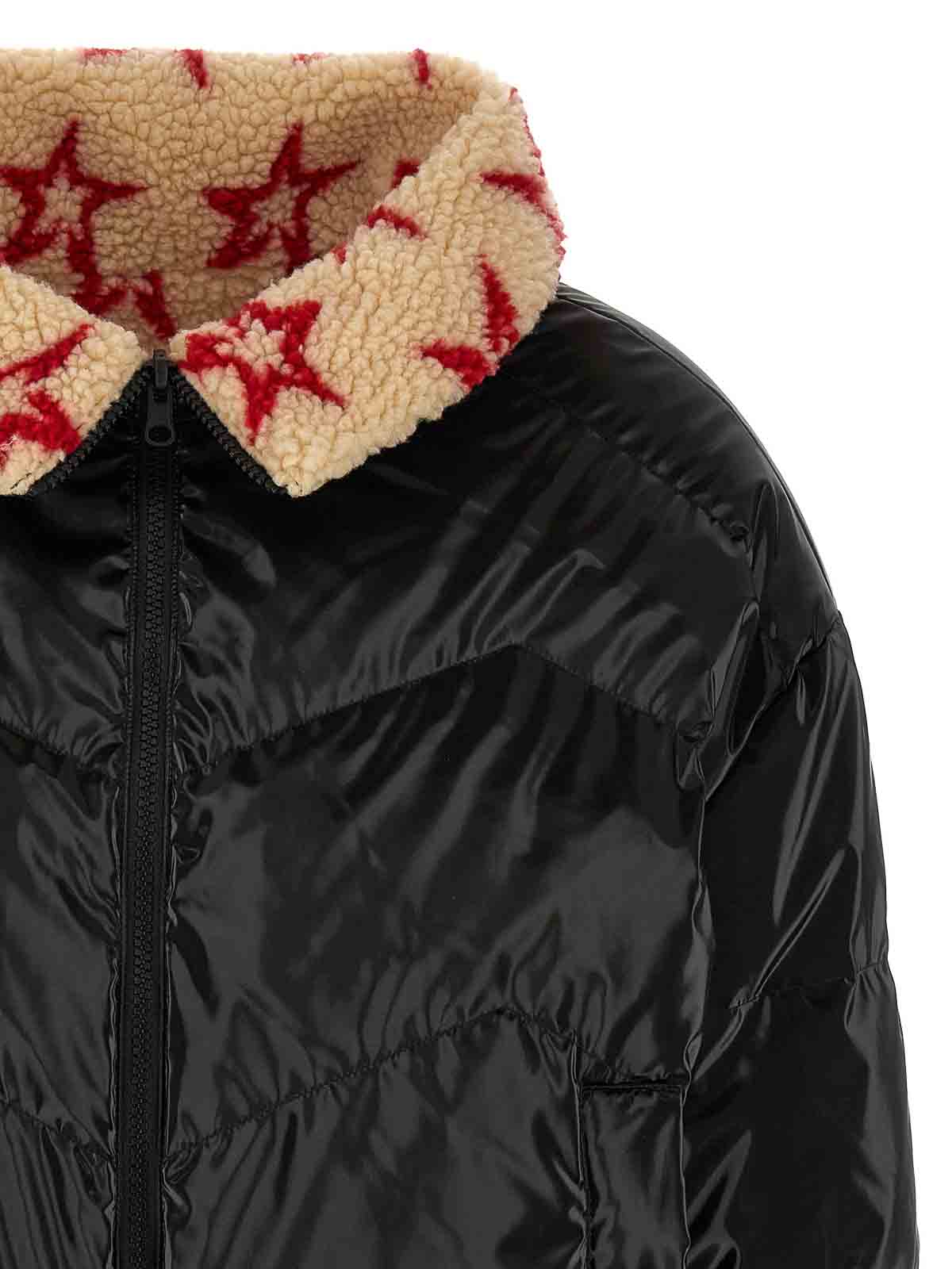 Shop Perfect Moment Reversible Faux Shearling Down Jacket In Multicolour