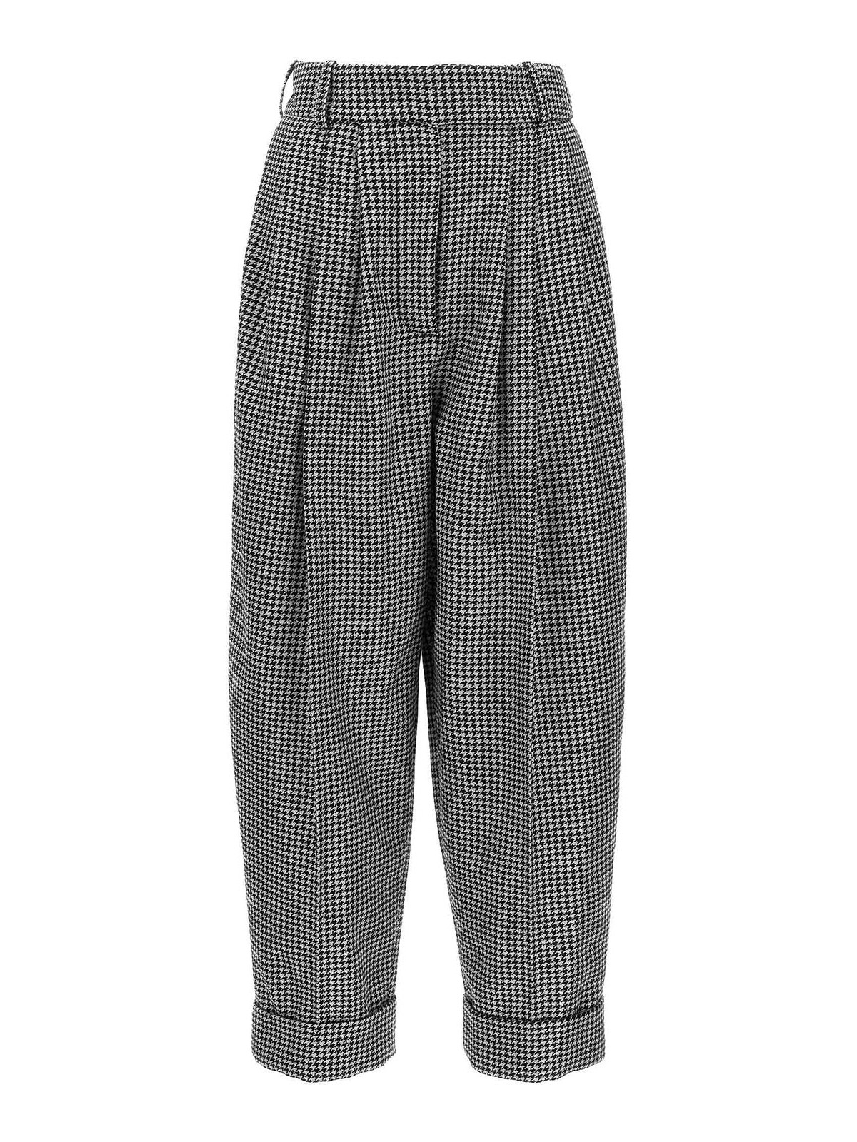 Shop Alexandre Vauthier Metal Houndstooth Trousers In White