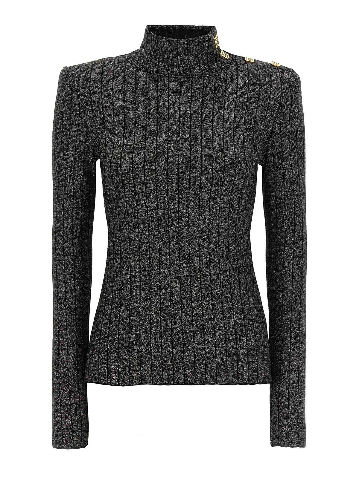 Shop Balmain Lurex Sweater In Negro