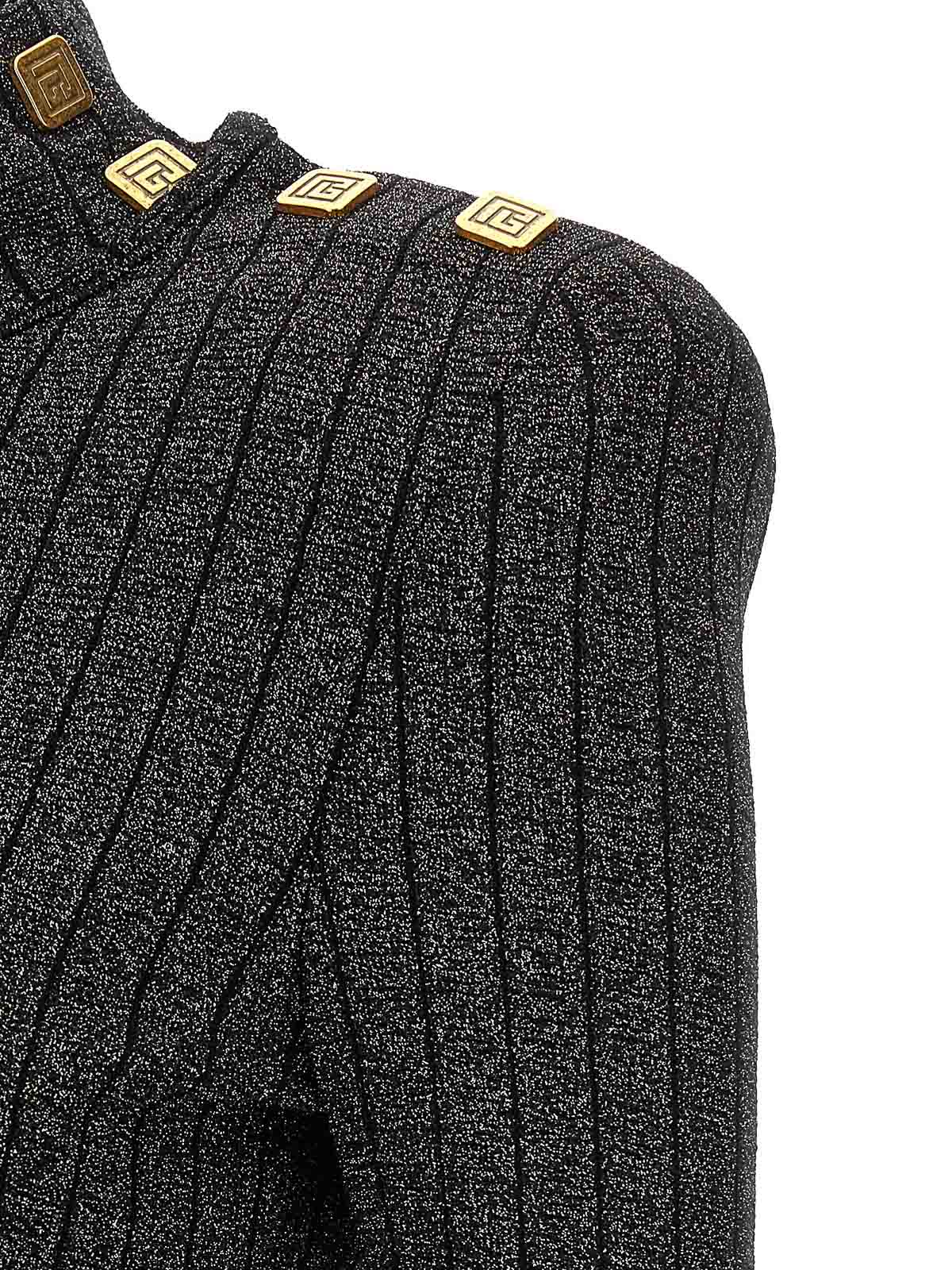 Shop Balmain Lurex Sweater In Negro