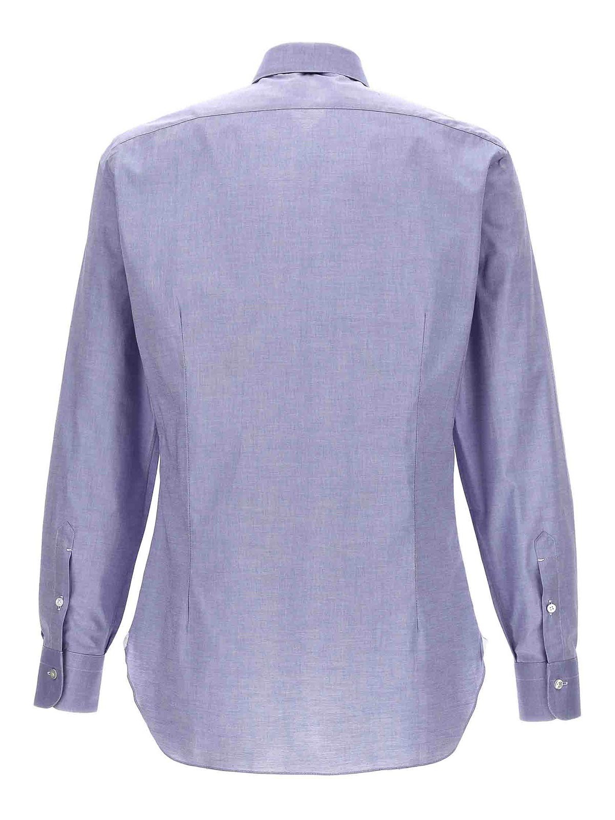 Shop Barba Micro Operated Shirt In Light Blue