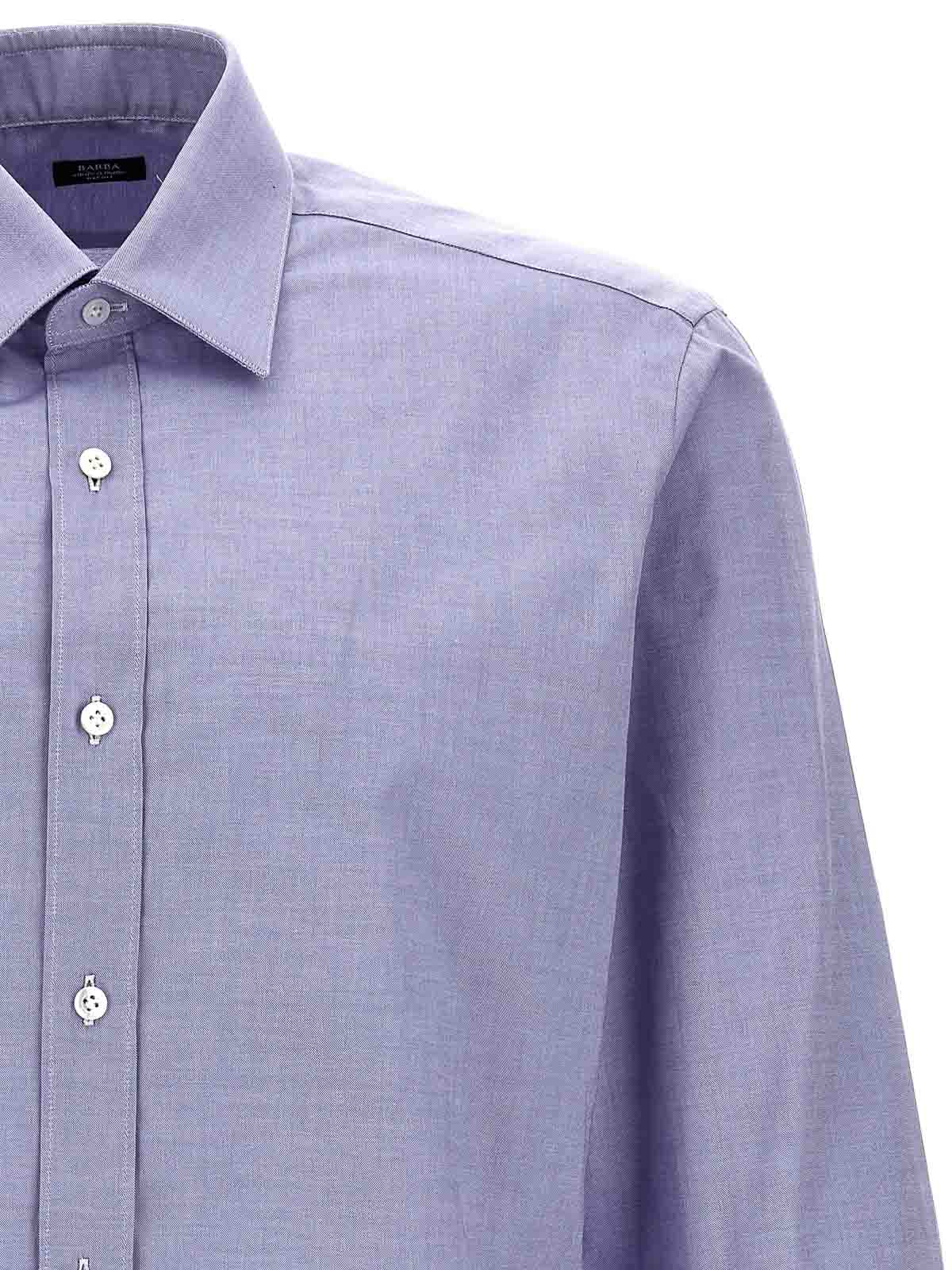 Shop Barba Micro Operated Shirt In Light Blue