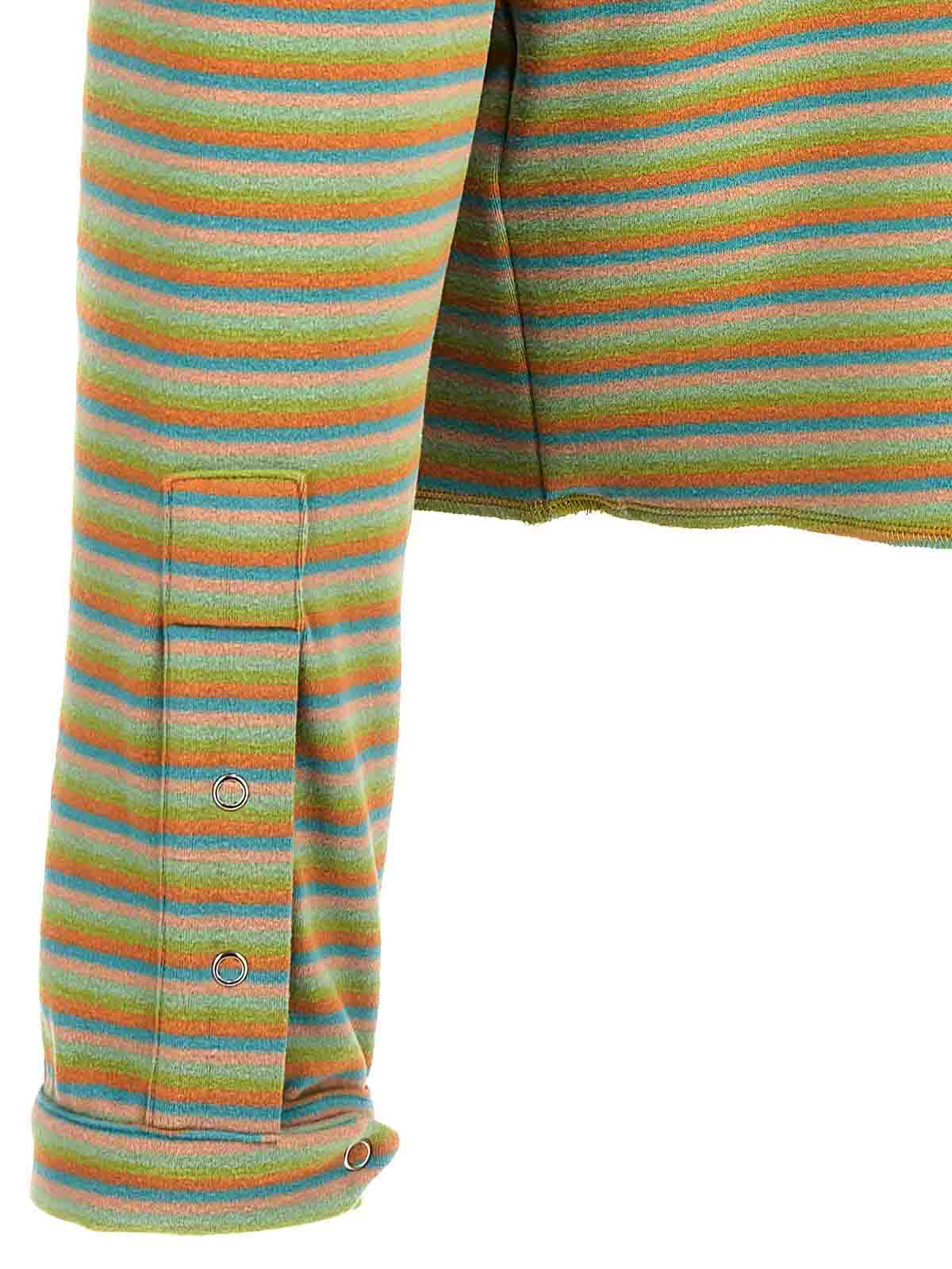 Shop Bluemarble Peach Skin Stripe Henley Sweater In Multicolour