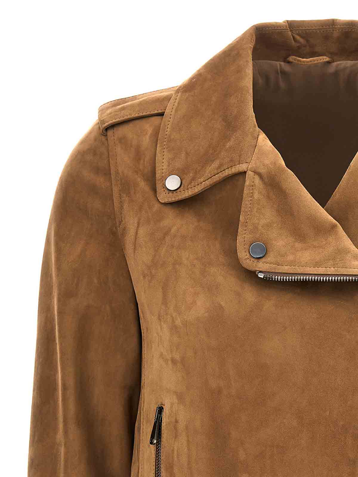 Shop Brunello Cucinelli Suede Jacket In Brown