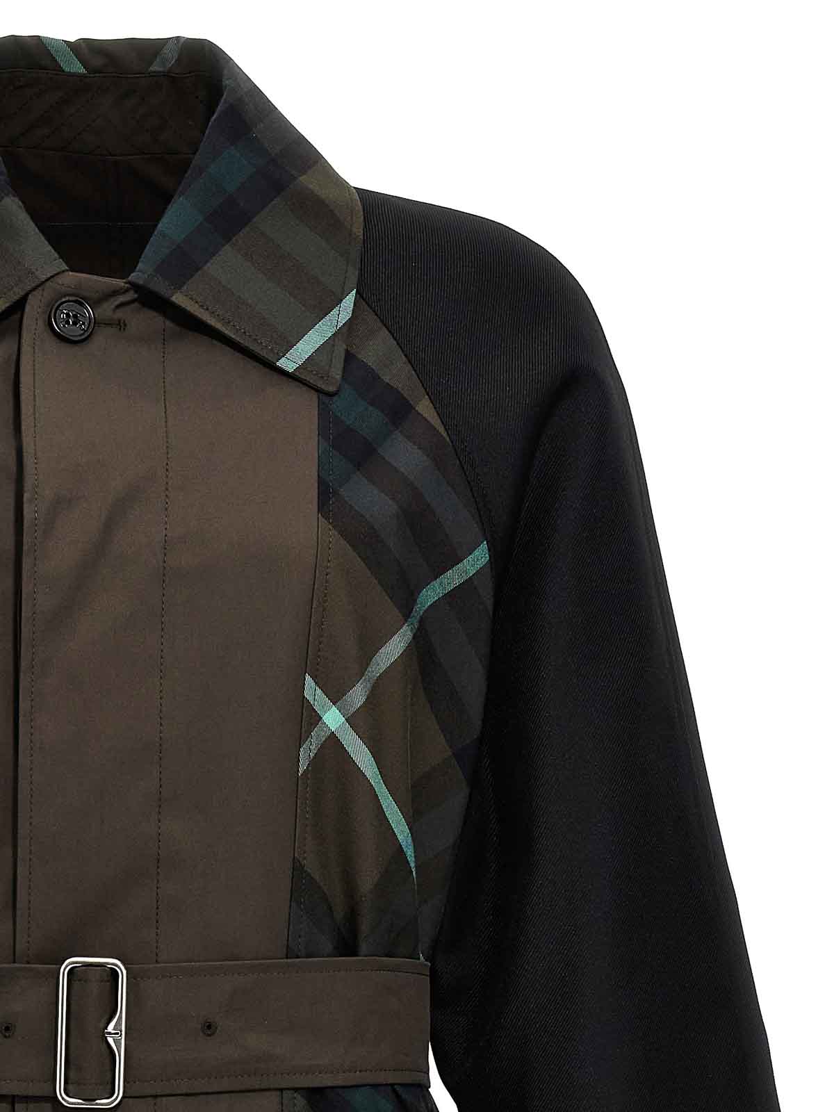 Shop Burberry Reversible Coat In Multicolour