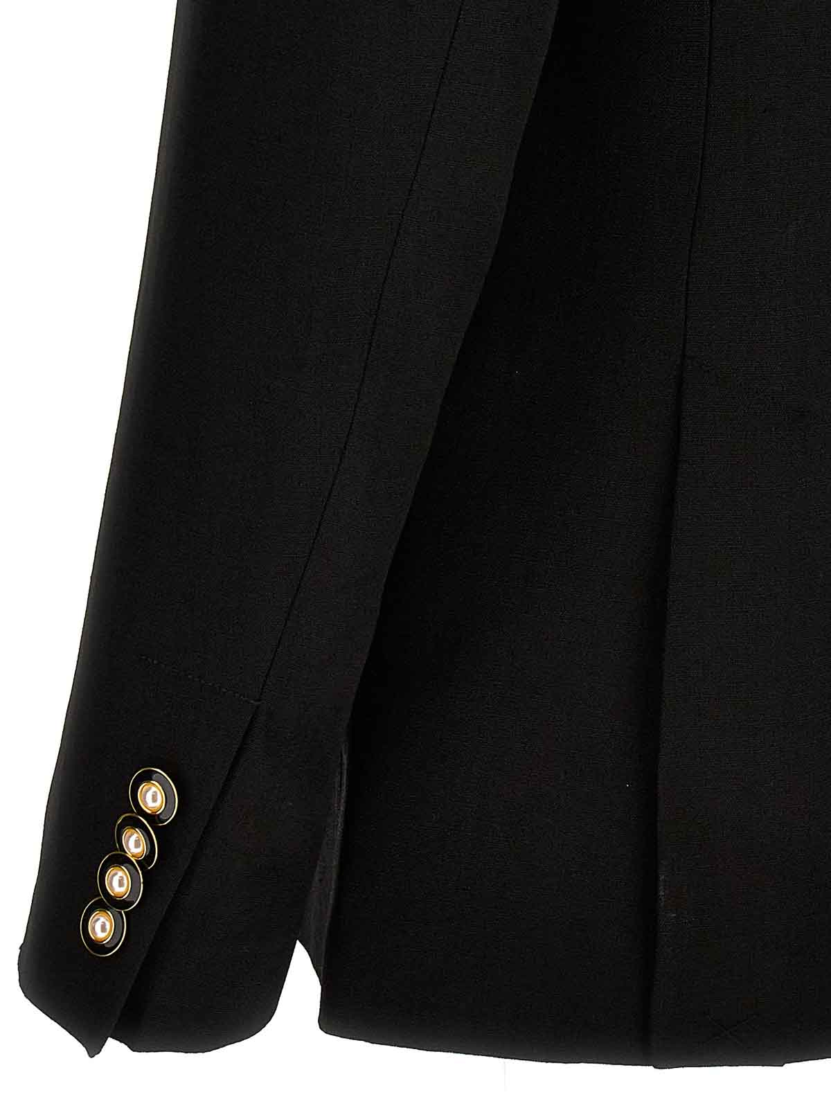 Shop Casablanca Double-breasted Tuxedo Blazer In Black
