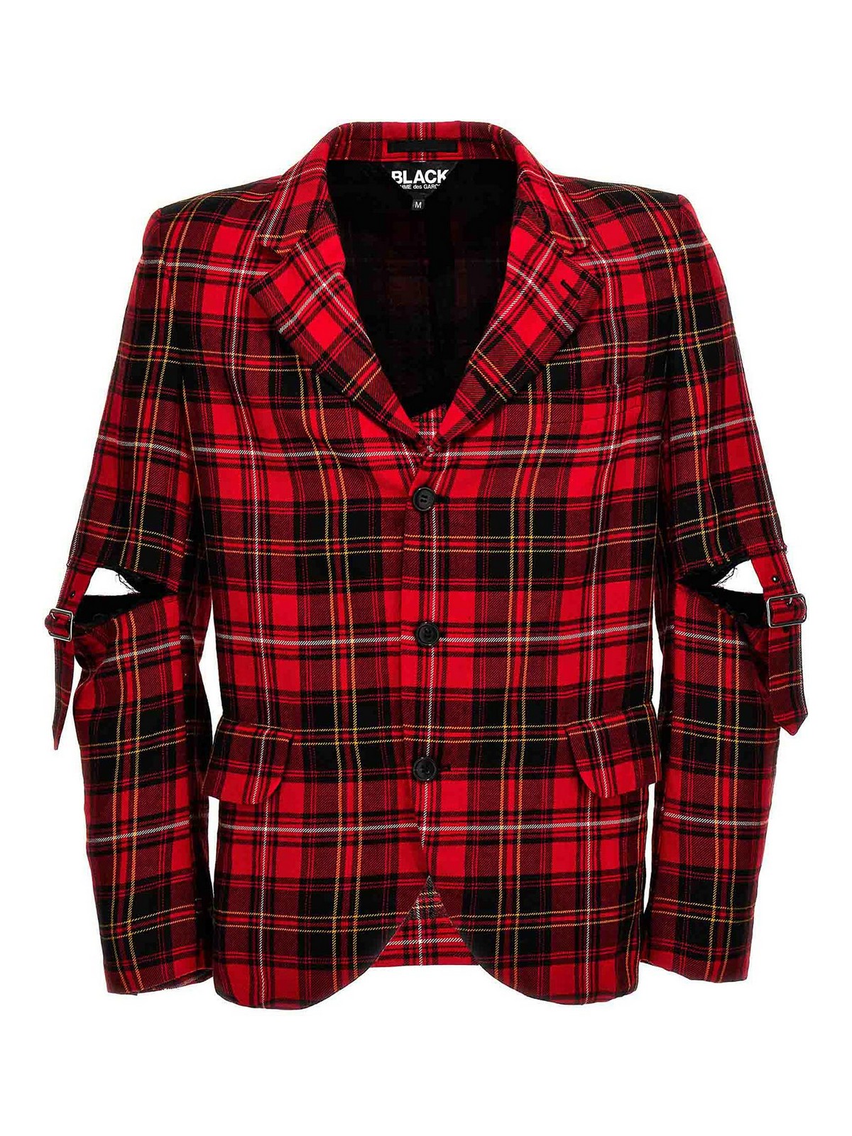 Comme Des Garçons Check Single-breasted Blazer In Red