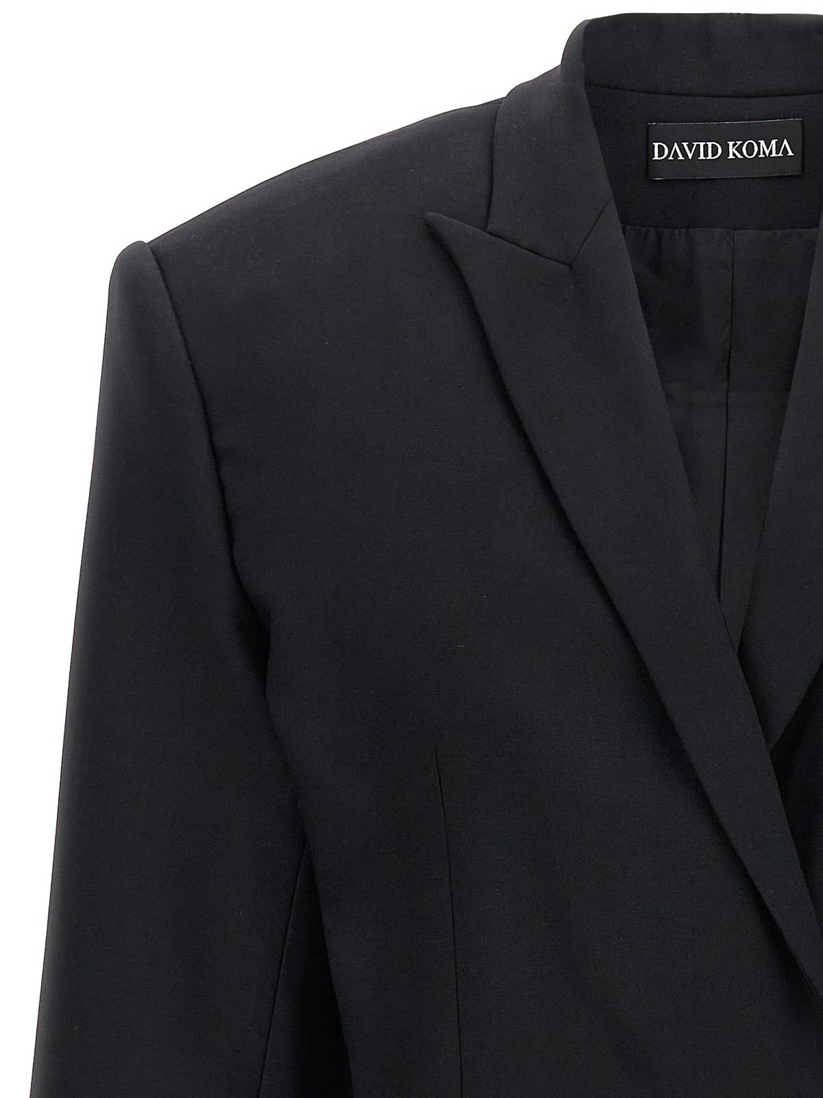 Shop David Koma Cropped Blazer In Negro