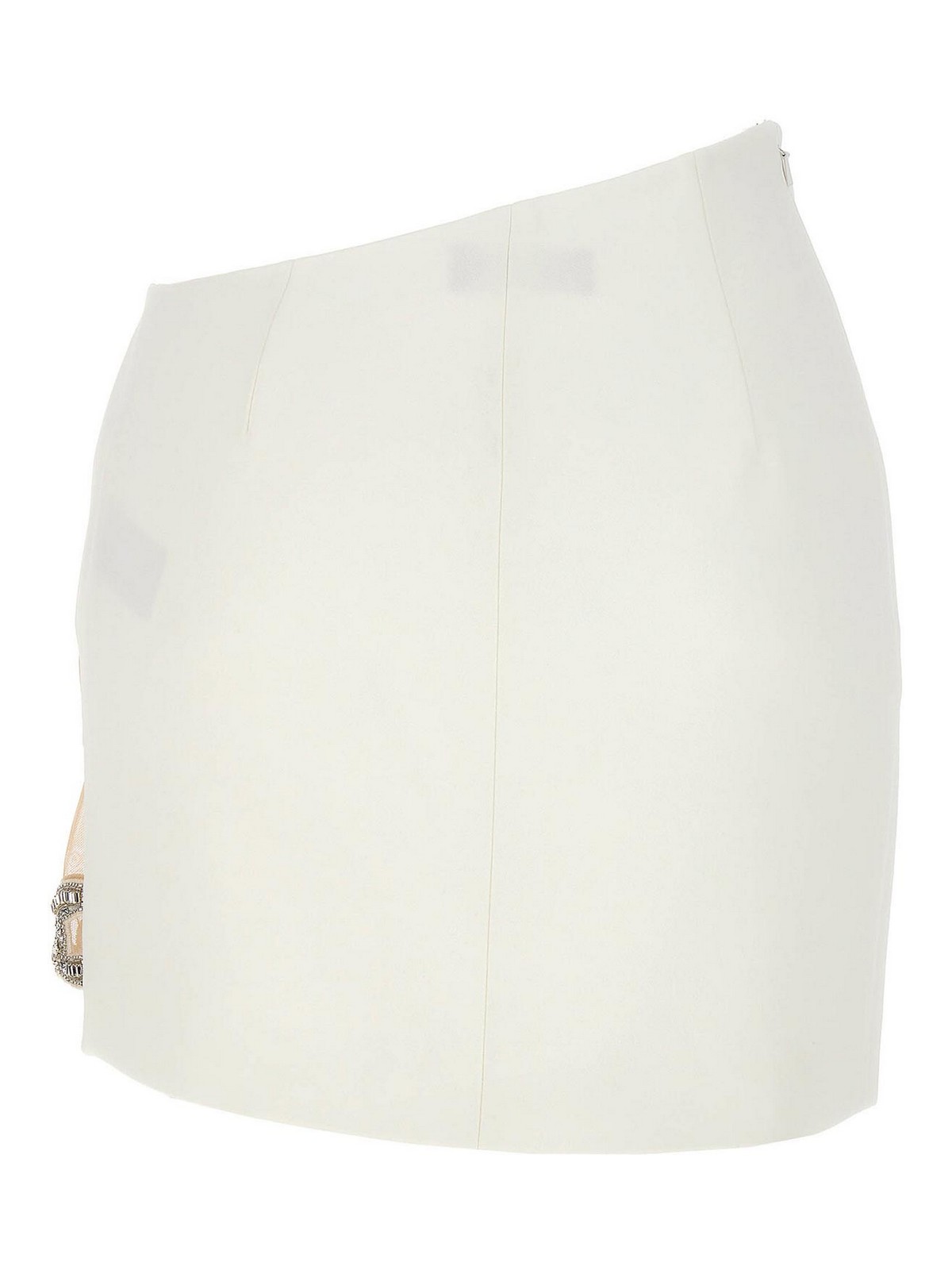 Shop David Koma 3d Crystal Chain Mini Skirt In Blanco
