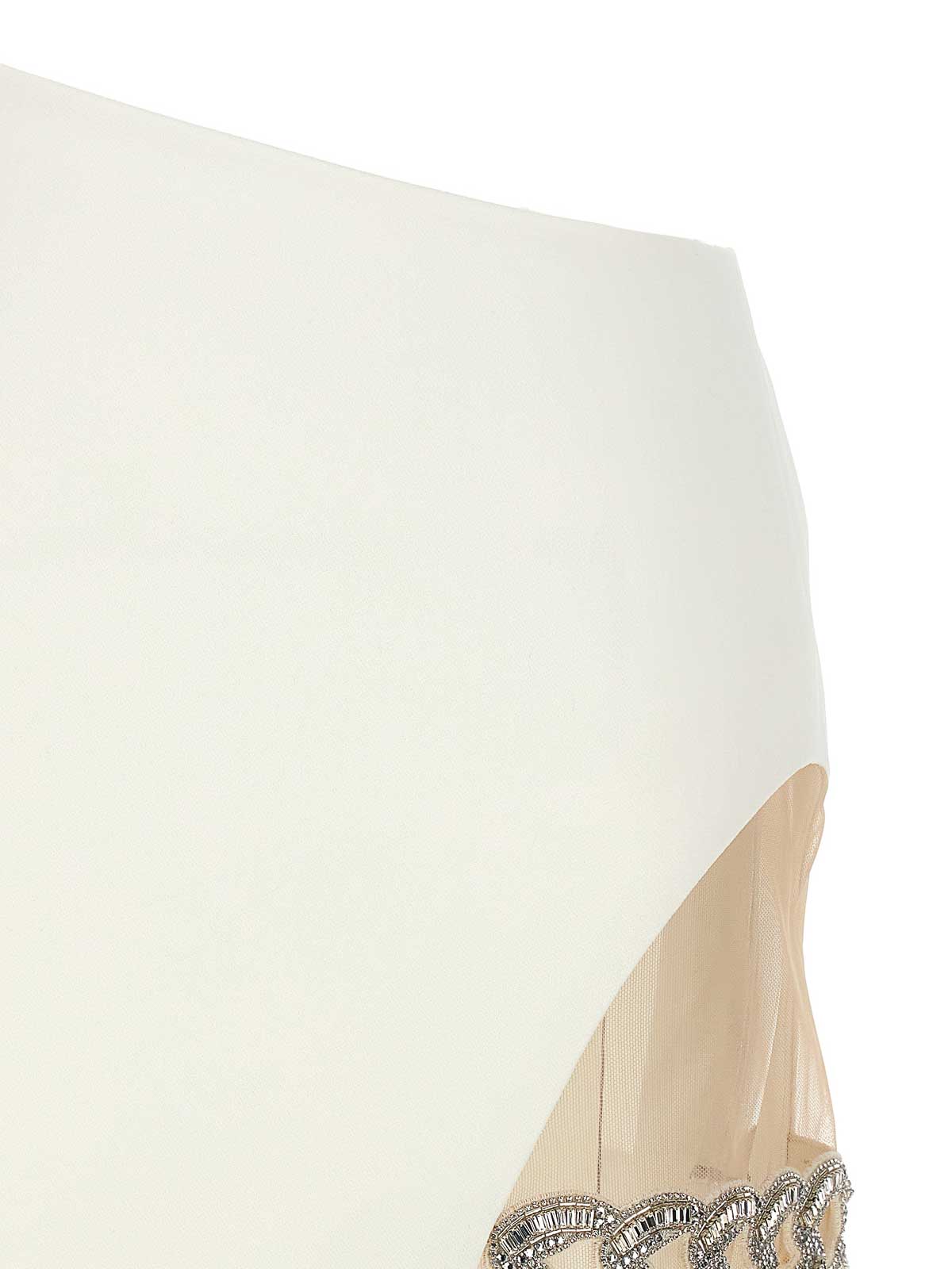 Shop David Koma 3d Crystal Chain Mini Skirt In Blanco