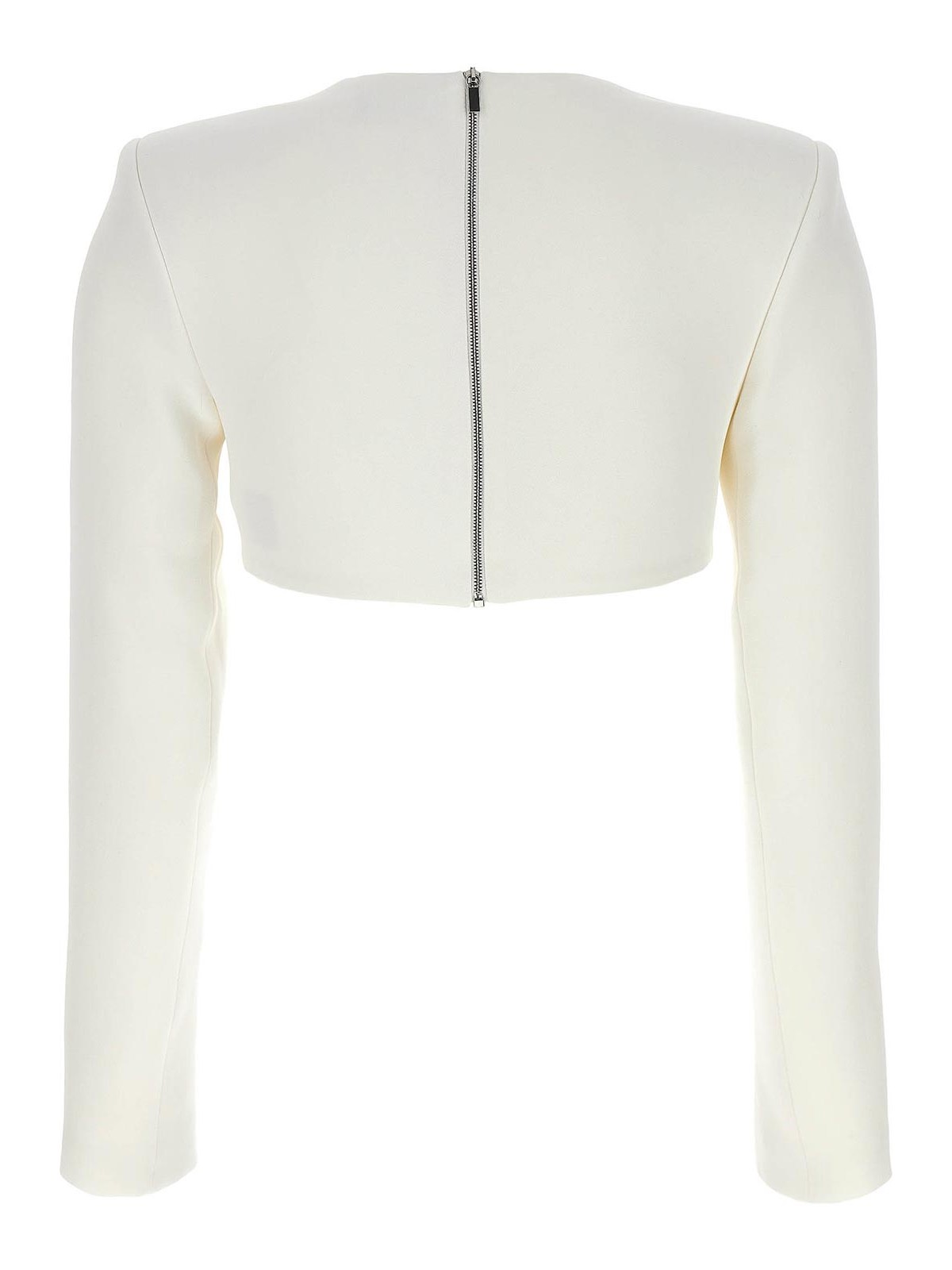 Shop David Koma Top 3d Crystsal Chain And Square Neck In White