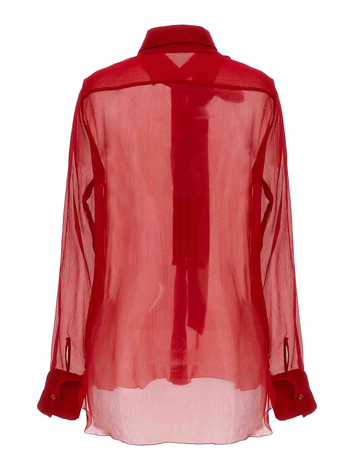 Shop Ermanno Scervino Pussy Bow Shirt In Red