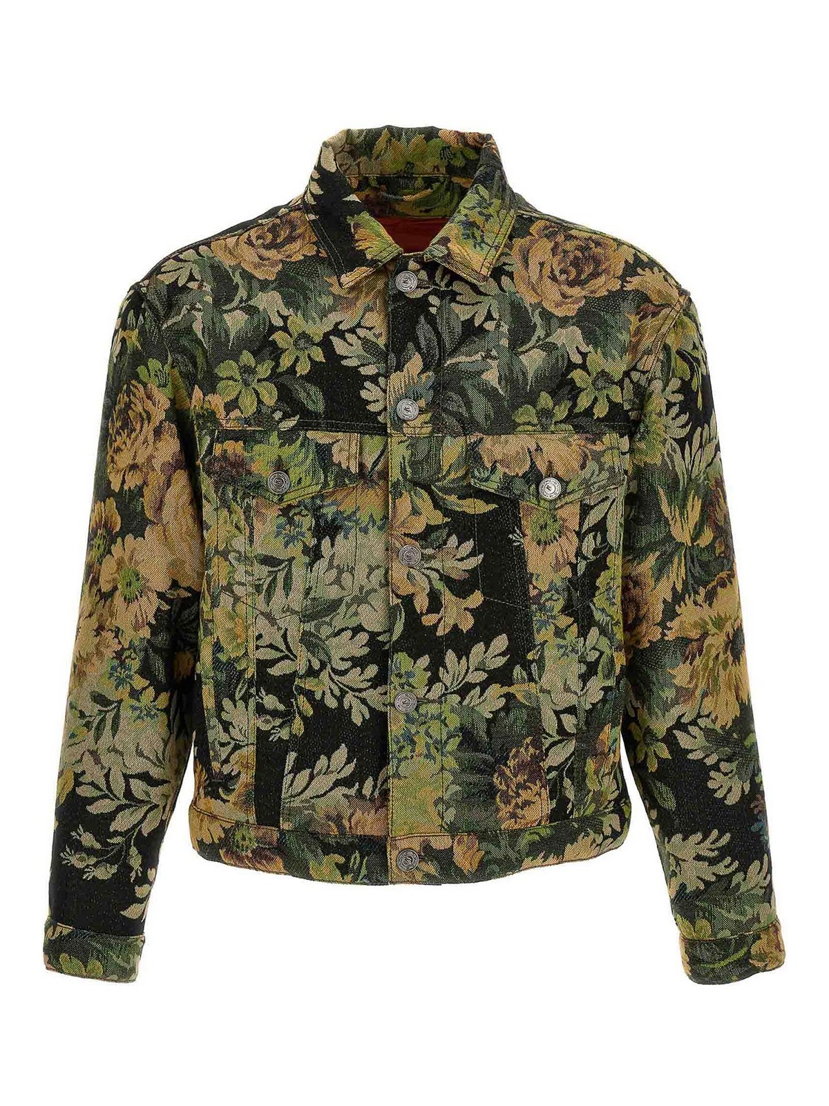 Shop Etro Jacquard Jacket In Green