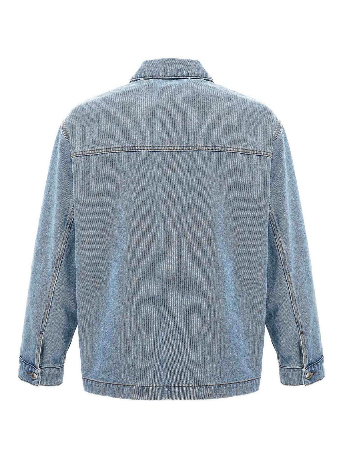Shop Gcds Harrington Jacket In Light Blue
