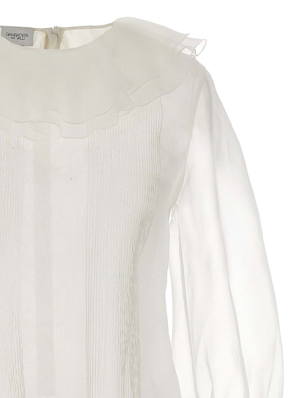 Shop Giambattista Valli Ruffle Collar Shirt In White