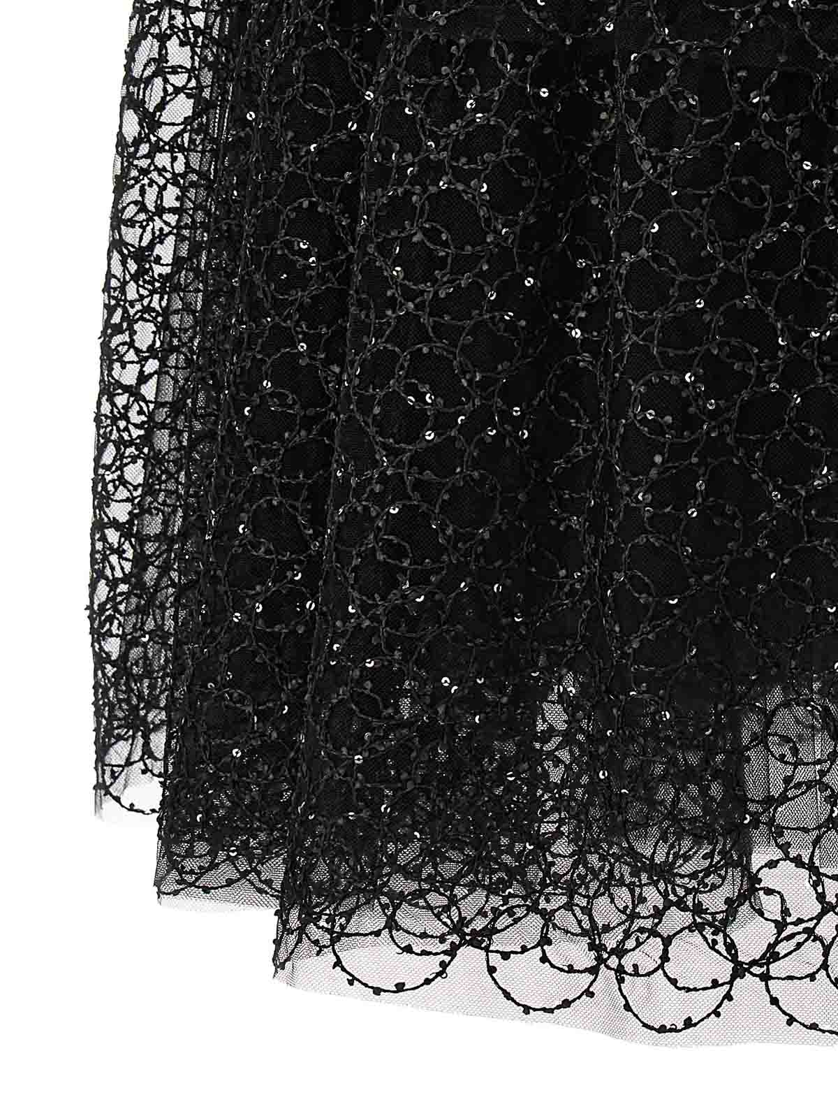 Shop Giambattista Valli Embroidered Tulle Skirt In Black