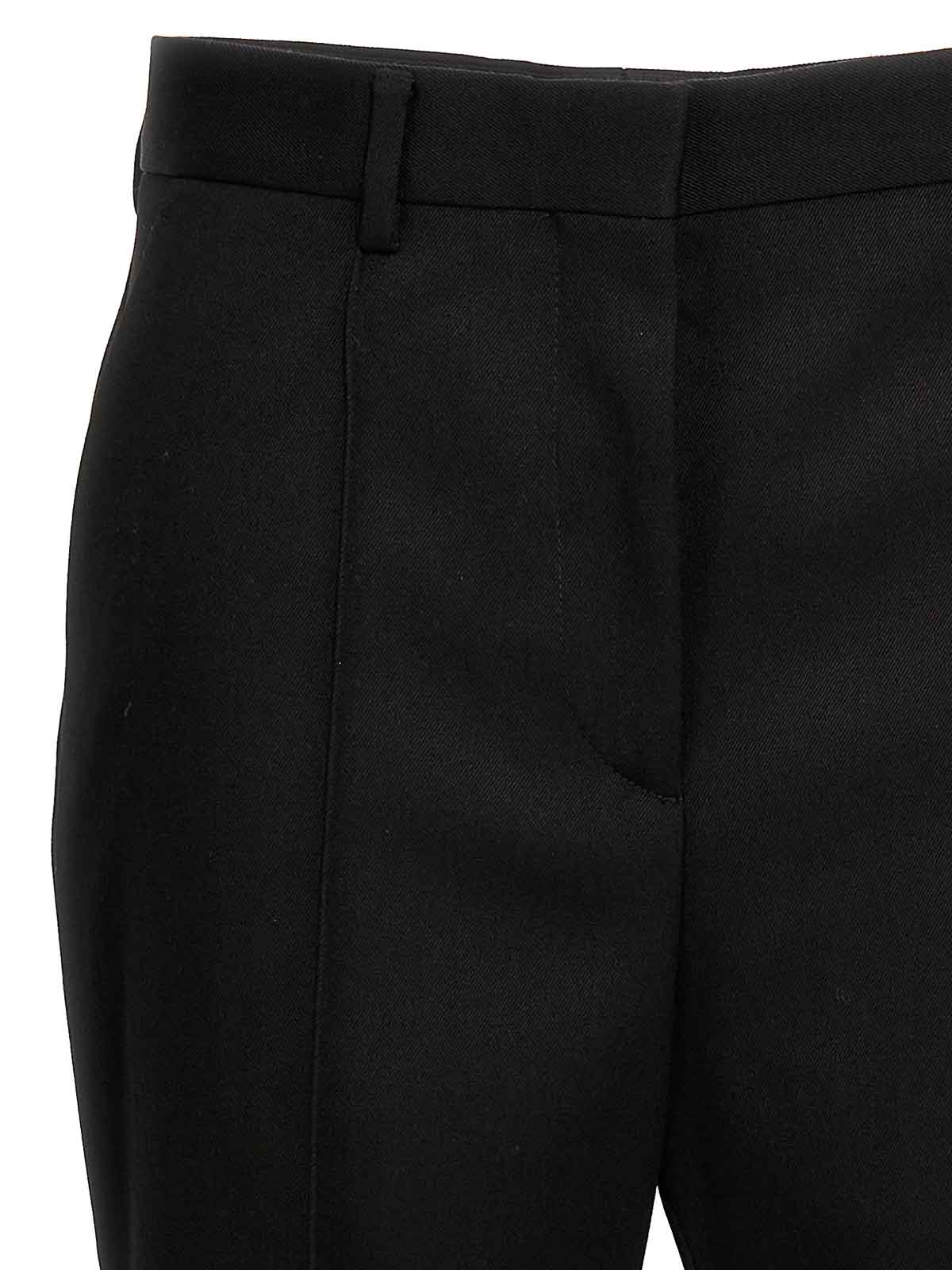 Shop Lanvin Wool Flare Pants In Black