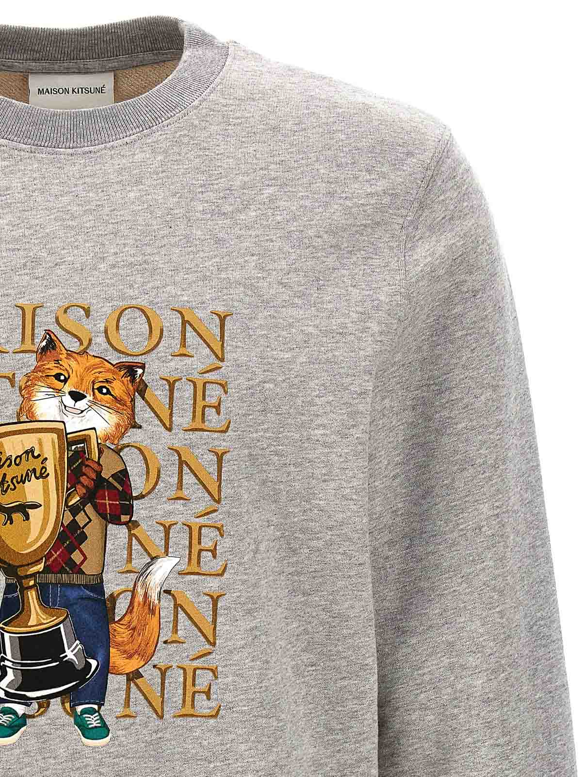 Shop Maison Kitsuné Fox Champion Sweatshirt In Grey