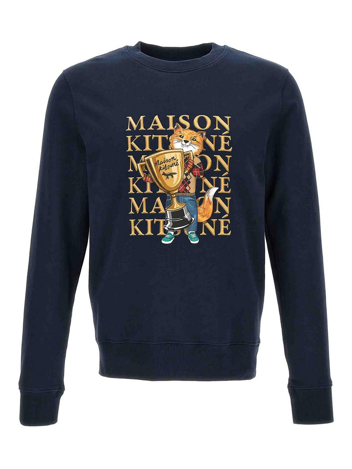 Maison Kitsuné Fox Champion Sweatshirt In Blue