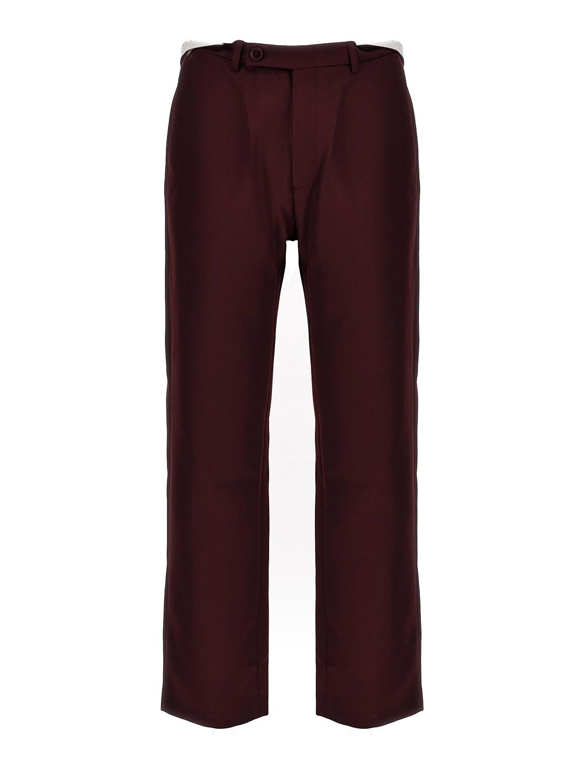 Martine Rose Rolled Waistband Tailored Pants In Rojo Oscuro