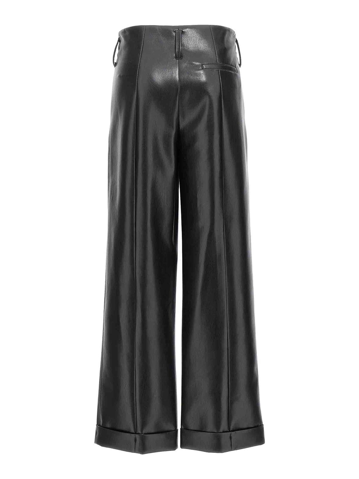 Shop Philosophy Di Lorenzo Serafini Faux Leather Trousers In Black