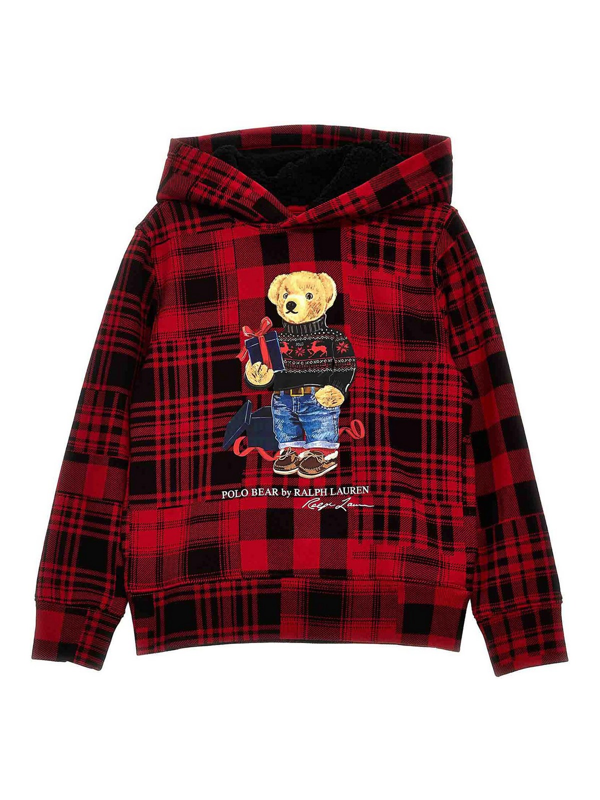 Polo Ralph Lauren Kids' Printed Check Hoodie In Multicolour